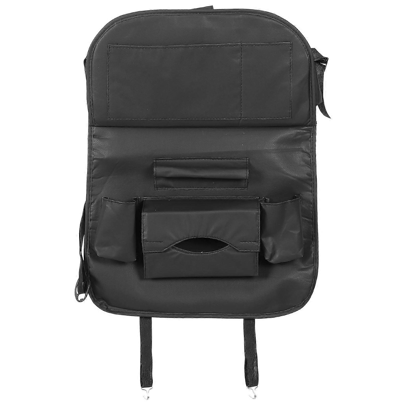 Car Backseat Organizer with Tray – PU Seat Storage for Cups, Essentials, and More – Stylish, Practical Attachment for Vehicle Interior