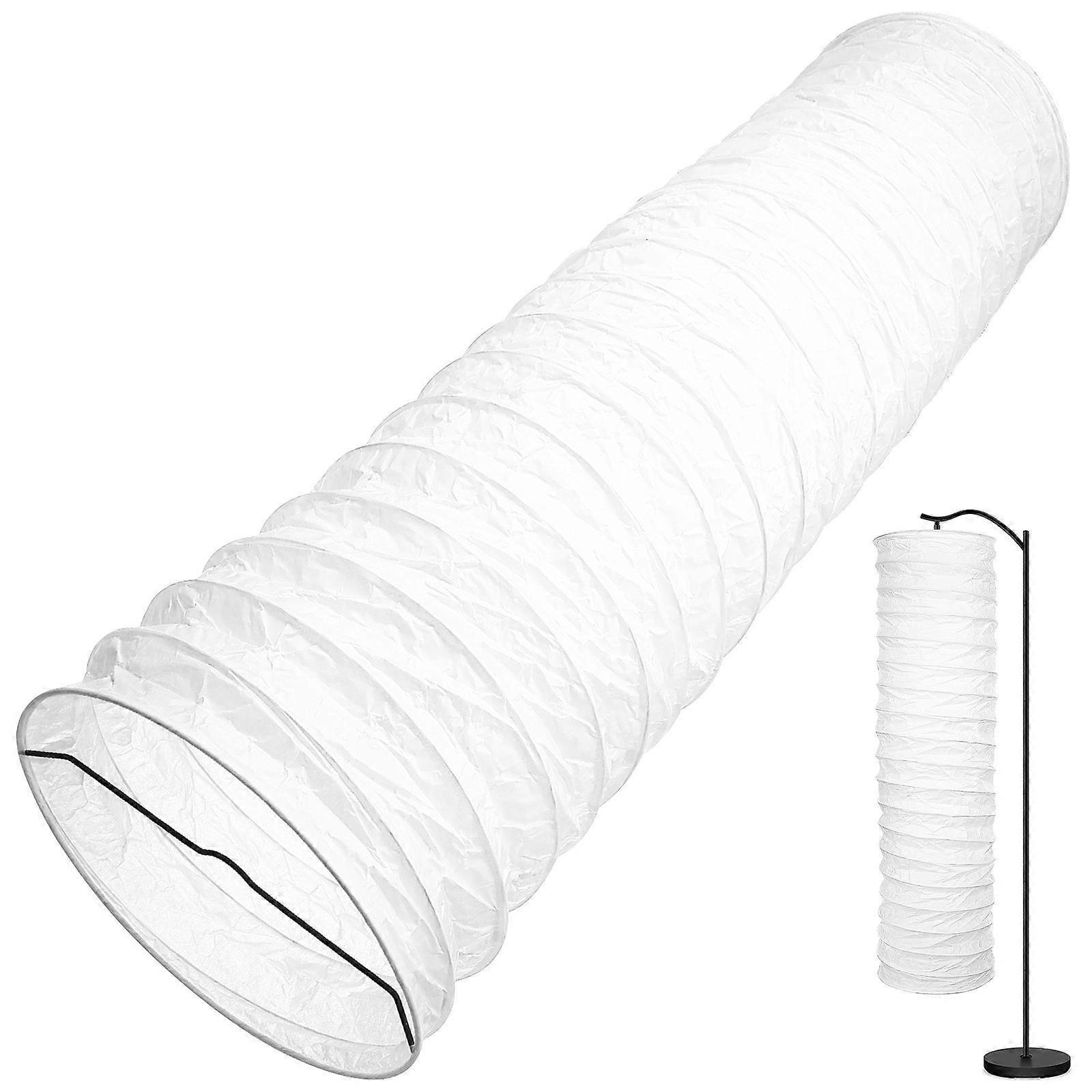 Foldable Paper Lampshade Nordic Style For Home Decoration Cylindrical Shape White 92.00X22.00X22.00CM Bulb Protection 1Pcs