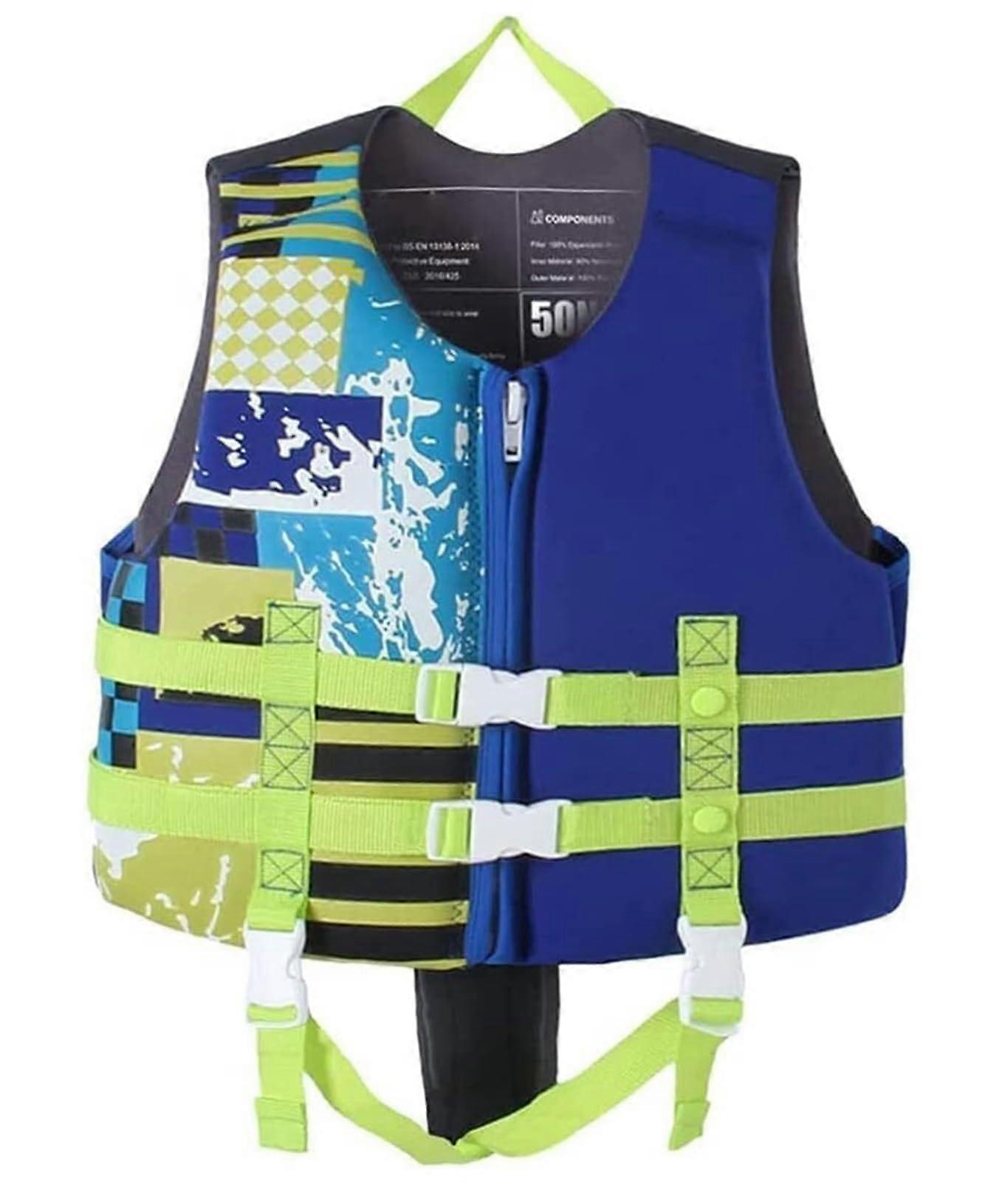 life jacket, floatation jackets for children with adjustable belt and zipper for boys girls swimming lesson(B,S (34 Years Old))