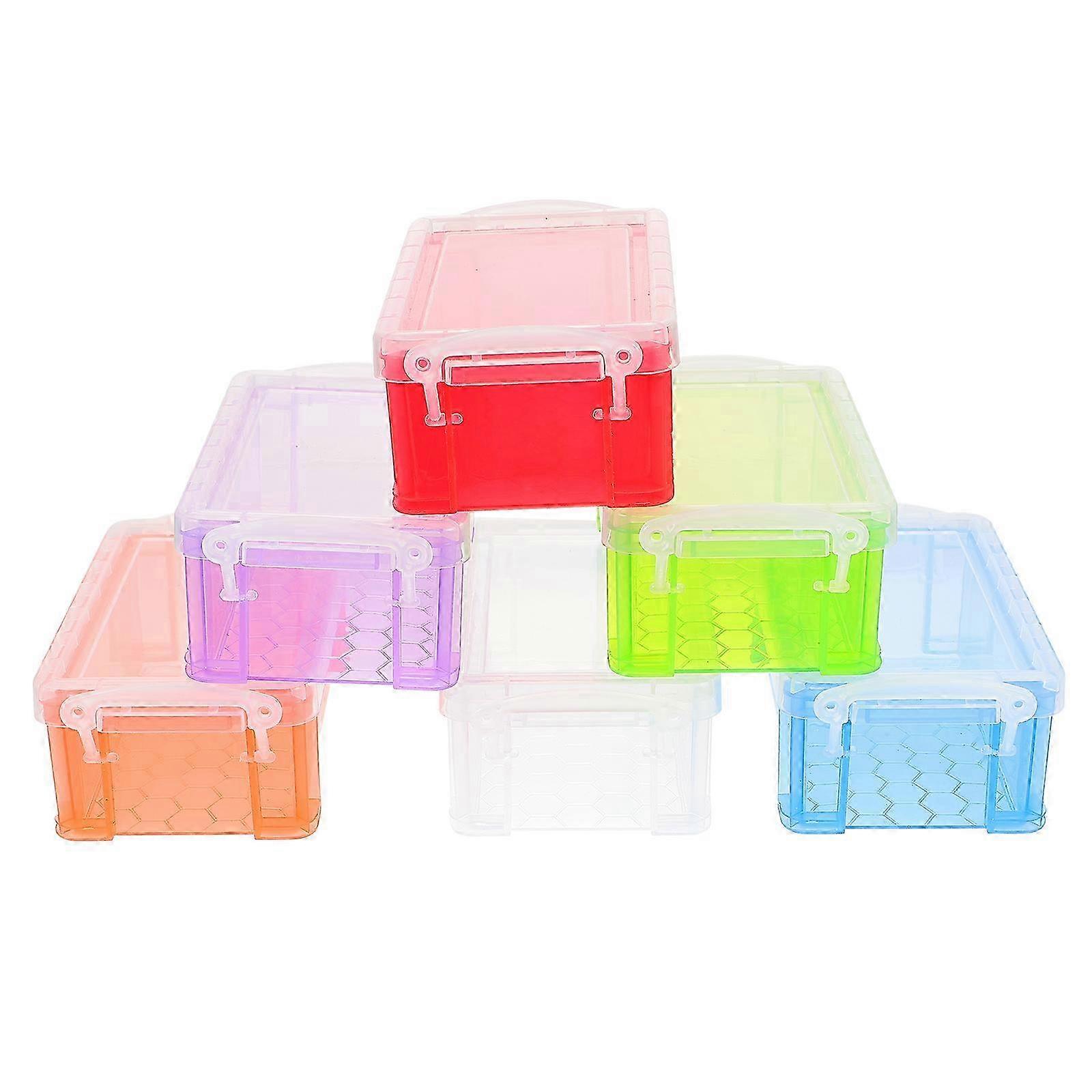 6pcs Candy Color Desktop Storage Boxes - 13x7.5cm Home Organizer