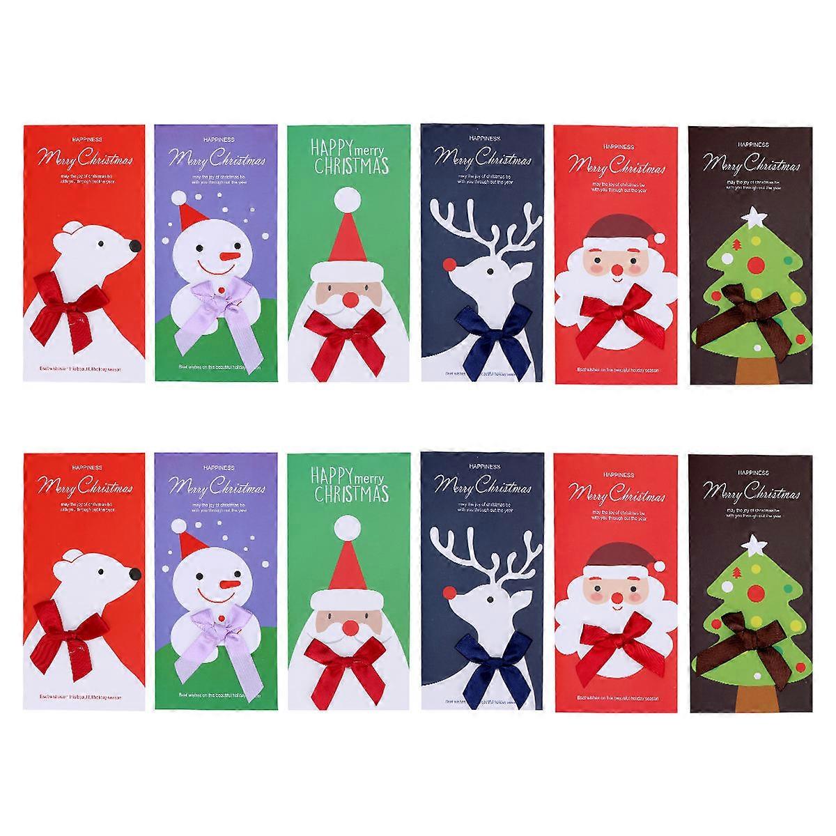Assorted Color Greeting Cards Handmade Bow Greeting Card 20X9.5X0.1CM 12Pcs