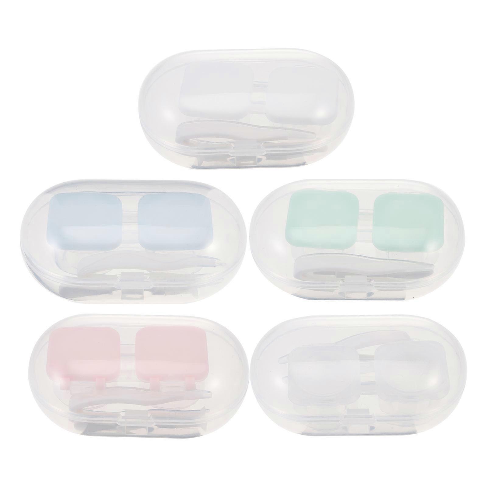 Plastic Eye Storage Box Contacts Lens Container Home Use Silicone Storage For Contacts Lens 5Sets