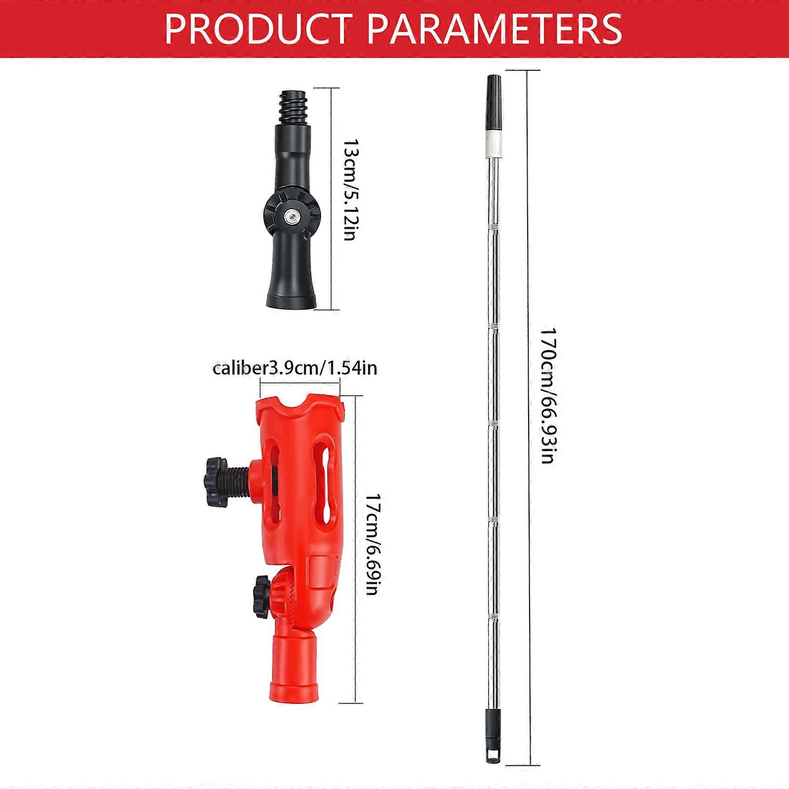 Extendable 5.57ft Gutter Cleaning Kit Rotatable Angle Adapters Universal  Compatibility Suitable For Outdoor Maintenance Multicolor