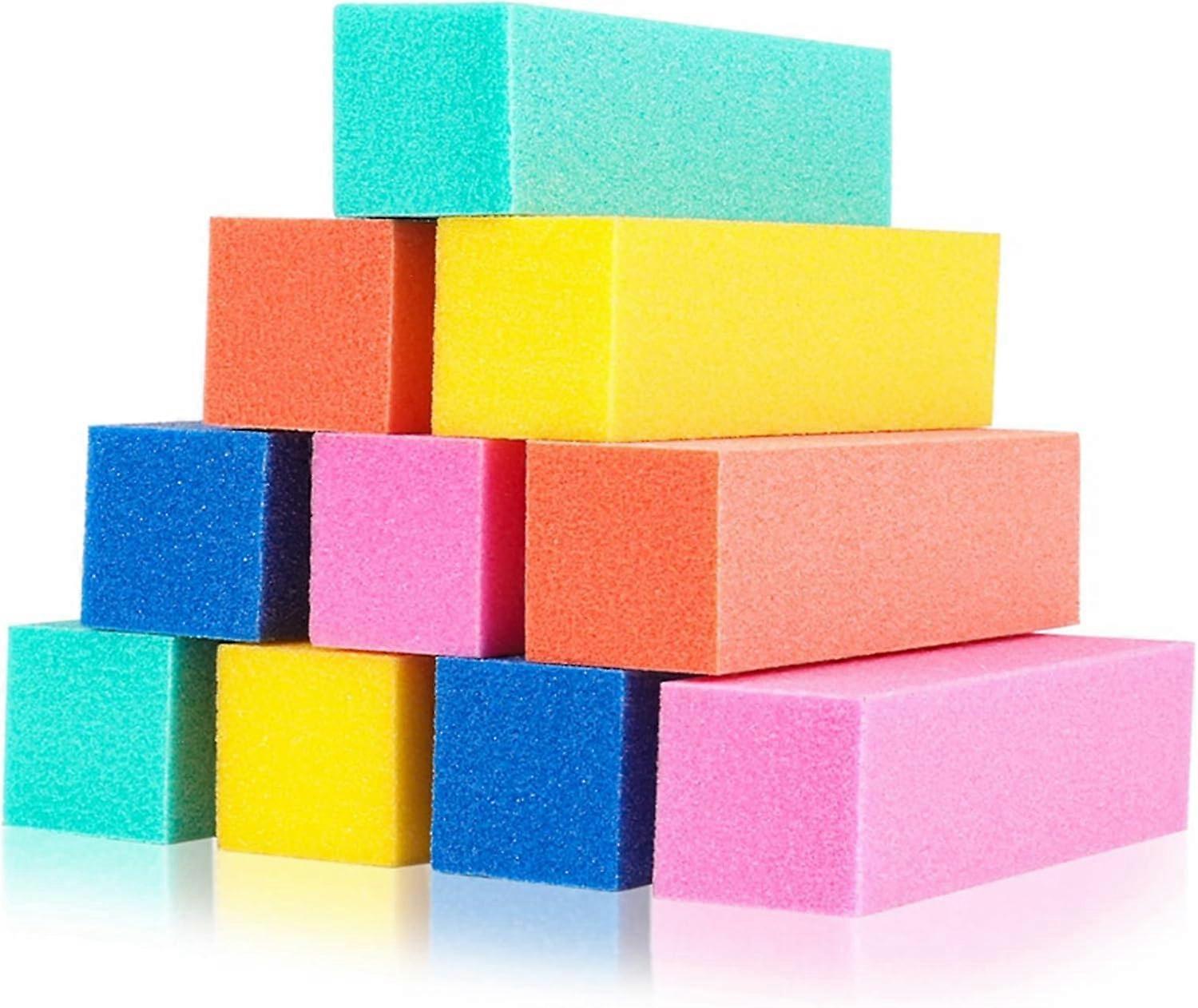 10pcs Nail Sanding Blocks 4-Way Professional Nail Buffer Blocks 120 Grit Nail File Sanding Block Acrylic Nail Art Manicure Tool Assorted