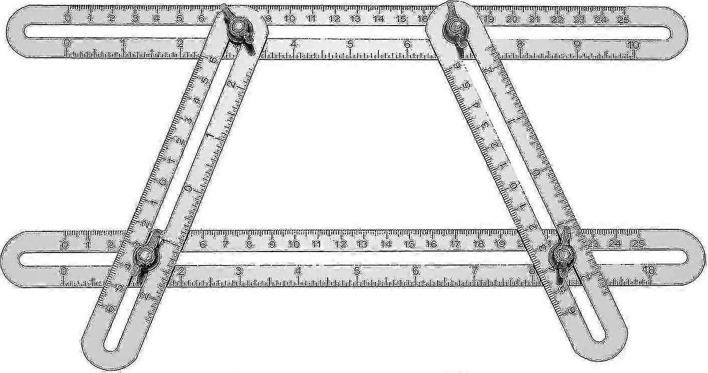 Angle Measuring Ruler,four Folding Aluminum Alloy Double Scale Folding Ruler Ruler Angle Measuring Tool
