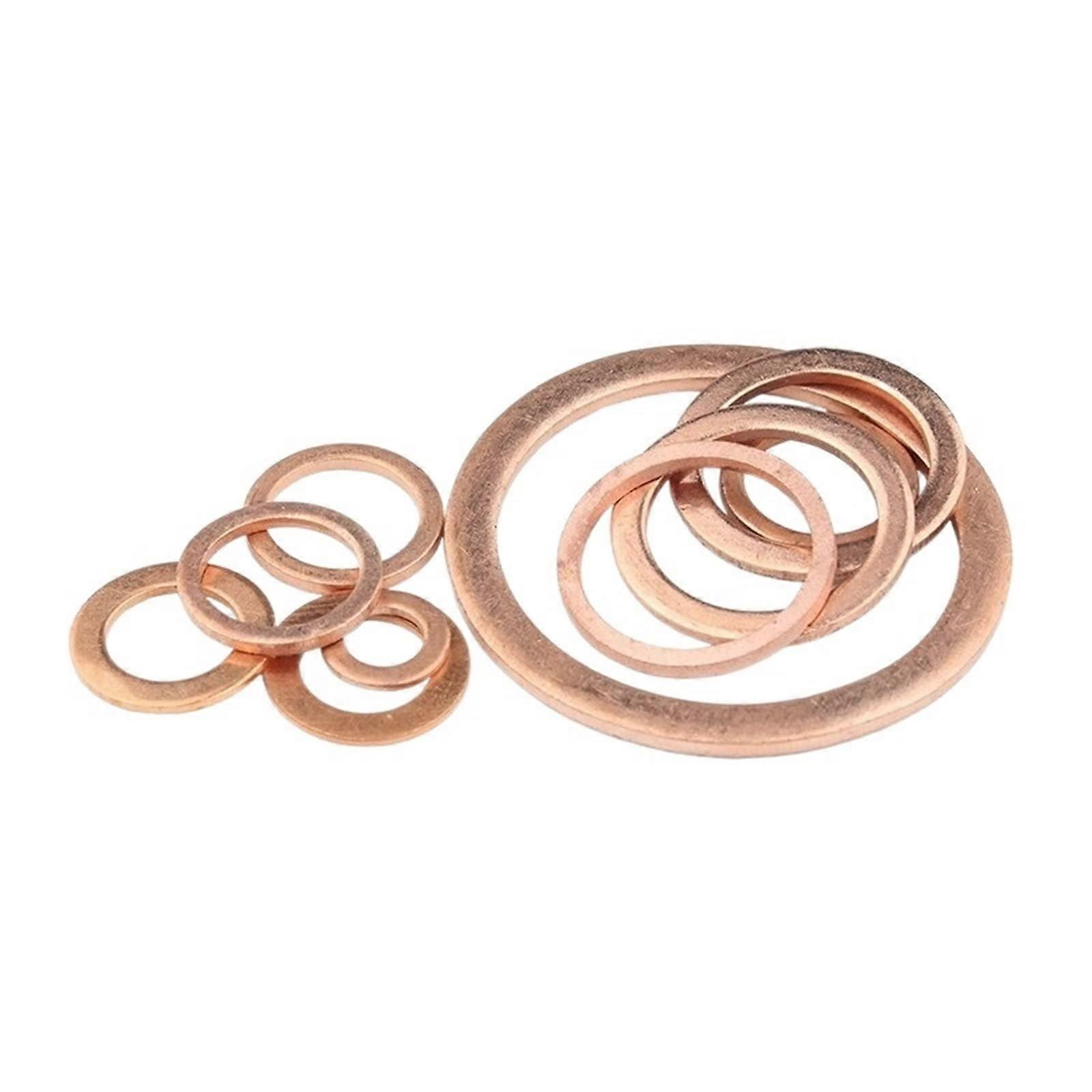 M24 Copper Flat Washers - 24mm Inner Diameter, 34mm Outer Diameter, 1.5mm Thickness, 20 Pcs, Corrosion Resistant