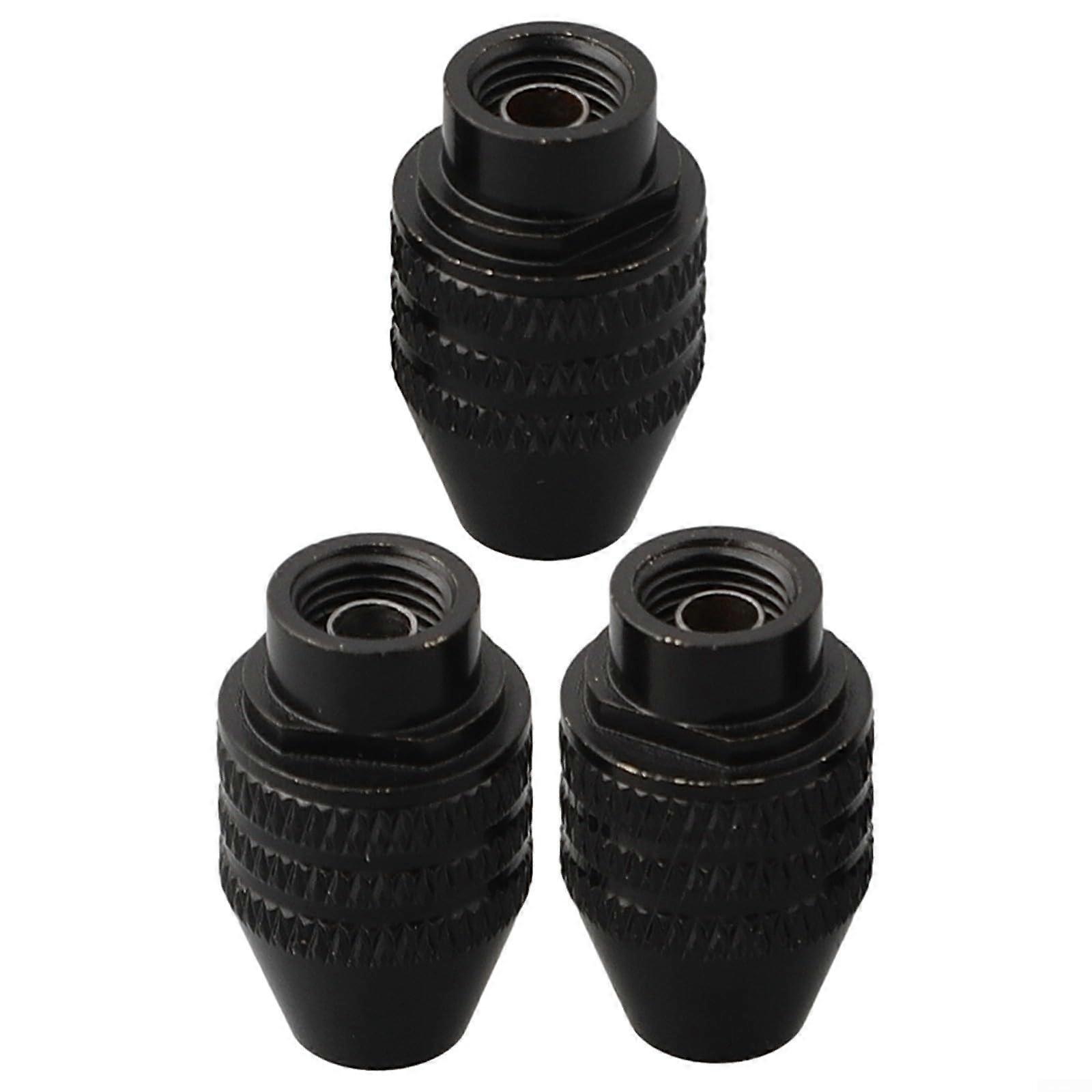 Reliable quickchange drill chuck with three jaws, suitable for bit sizes from 1/32 to 1/8 inch (M7 x 0.75 mm long) M7x0.75mm Long