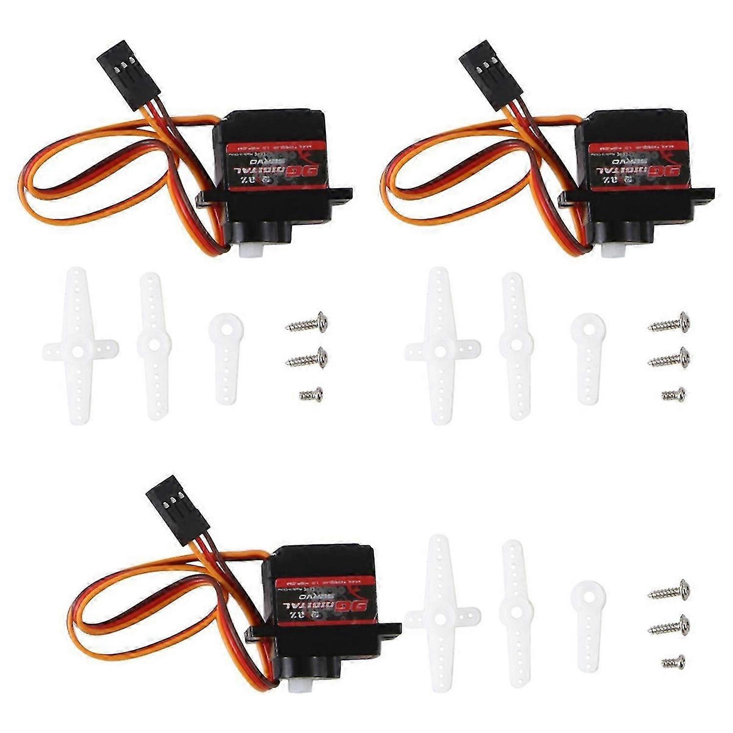 3PCS / Lot Servo 9G Digitaler Servomotor Hochgeschwindigkeitslenkung RC Servo Kunststoff Getriebe Servo für 1/16 1/18