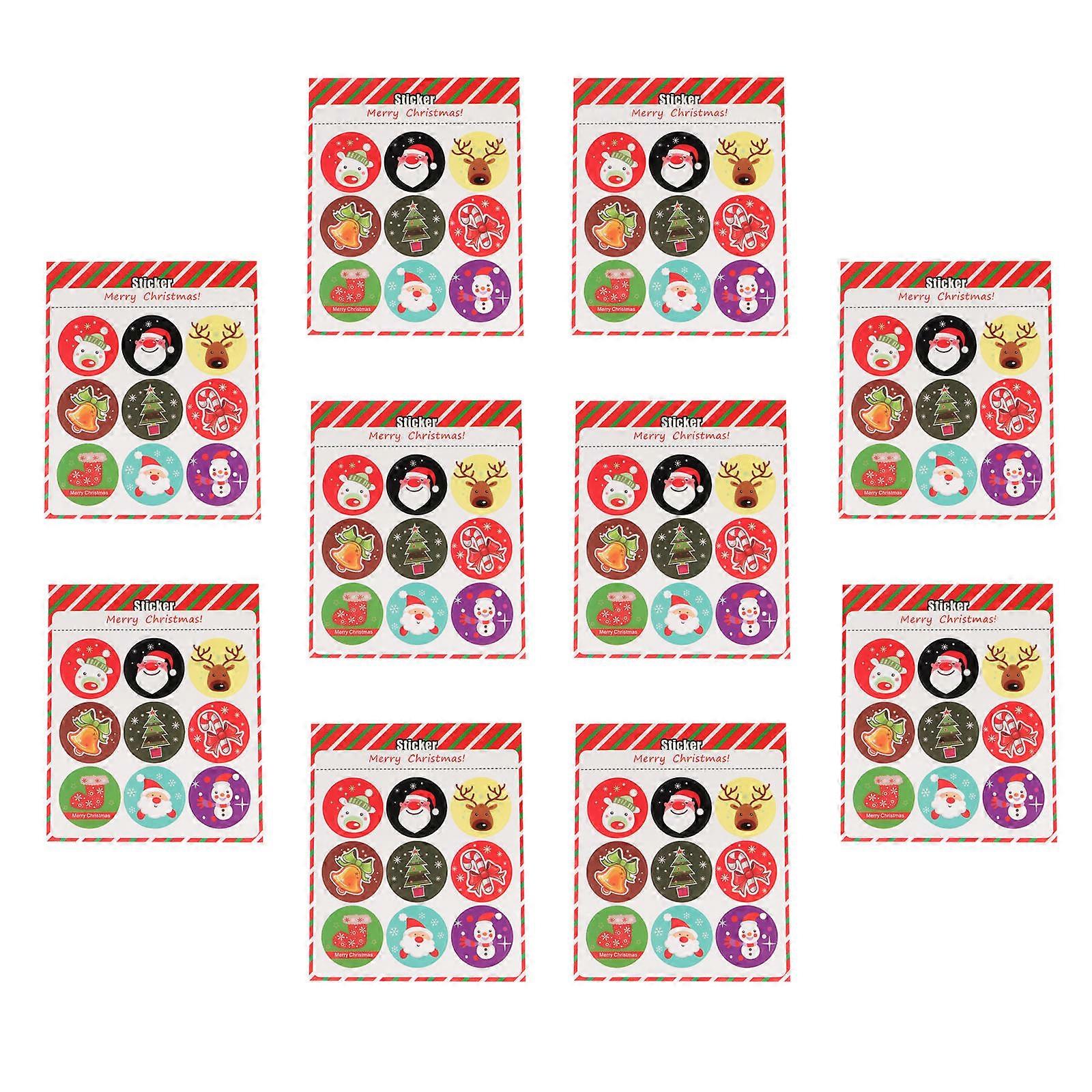 Packaging Stickers Christmas Design Decorative Seal For present Box 15x18x0.1cm Assorted Color 10 Sheets