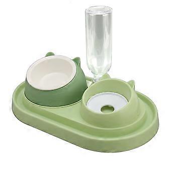Ceramic Cat Food and Water Bowl Set Prevent Spill Double Tilted Elevated Cat Slow Food Bowl for Cats Dogs