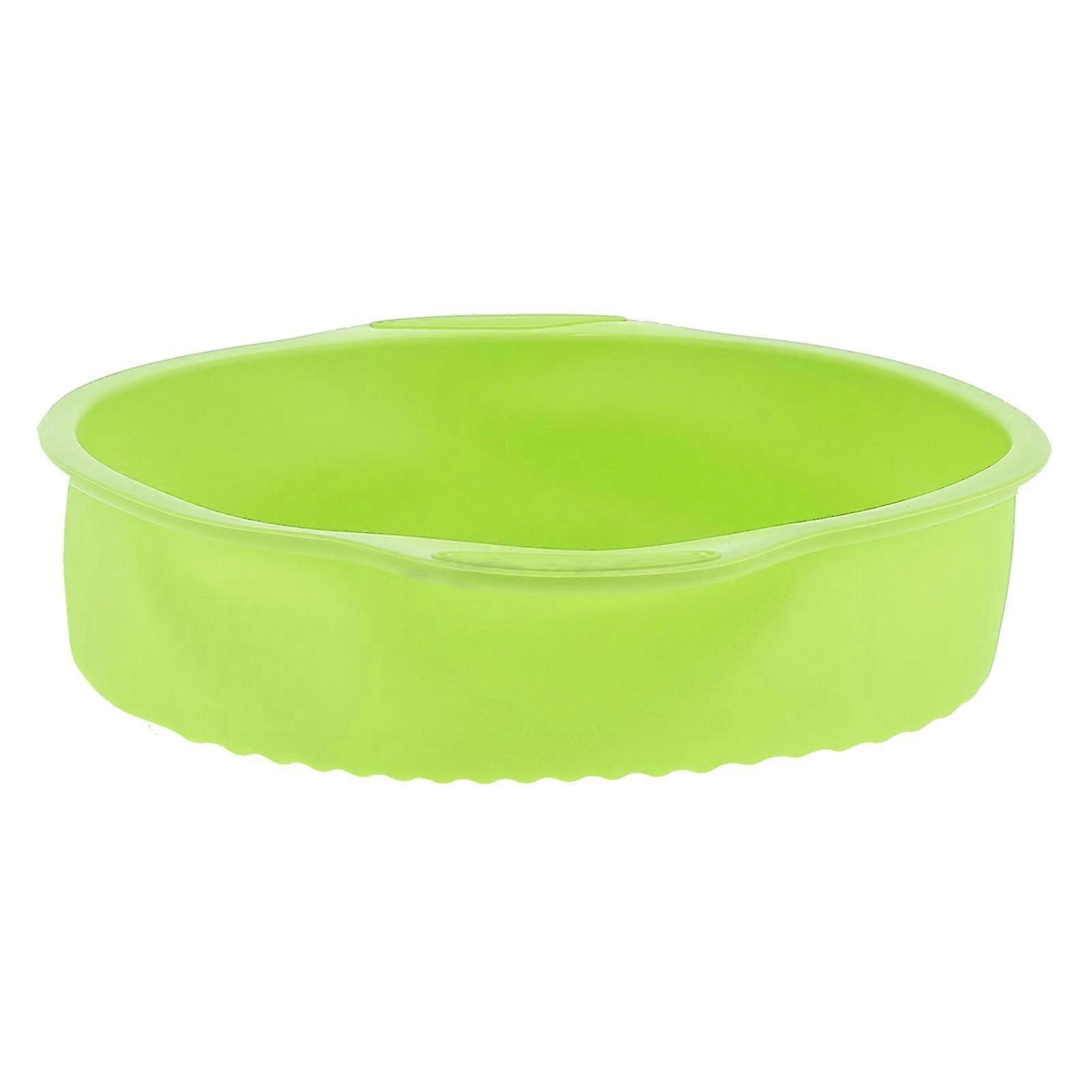 9 インチラウンドシリコンケーキモールドパンホームキッチンベーカリー用焦げ付き防止ベーキングパン(グリーン)