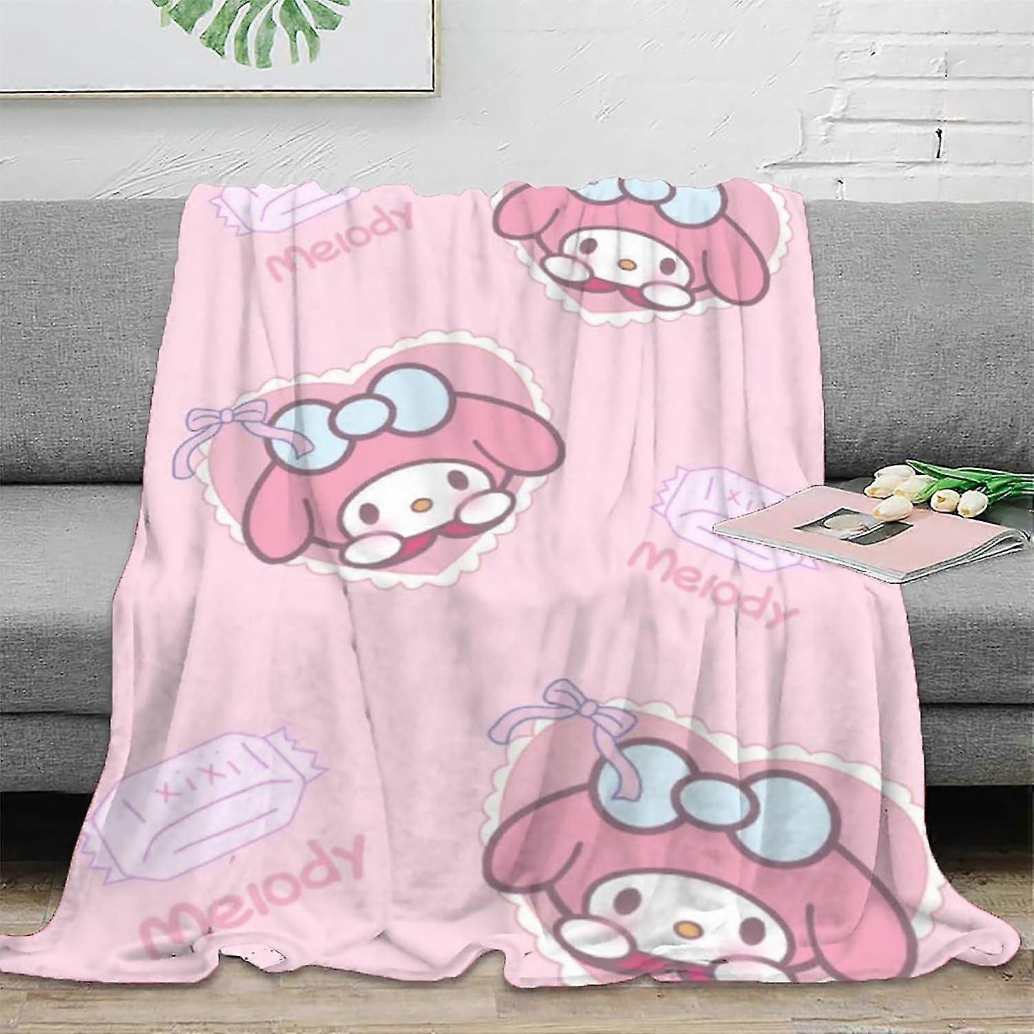 Soft Microfiber Flannel Fleece Blanket with My Melody Patterns for Kids and Adults