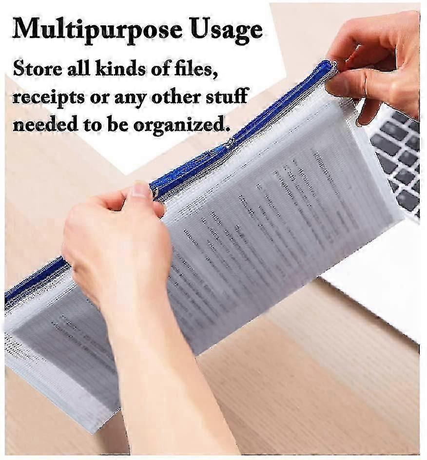 10pcs Zipper File Bags, Zipper Pouch, Pvc Document Bag Zipper Folders ...