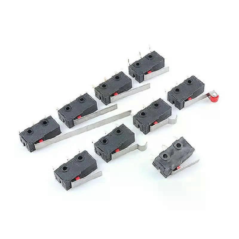 10pcs KW12 Micro Switch Roller Lever Arm PCB Terminals Micro Limit Normal Close/Open Switch Stroke Limit Switch Contact Button