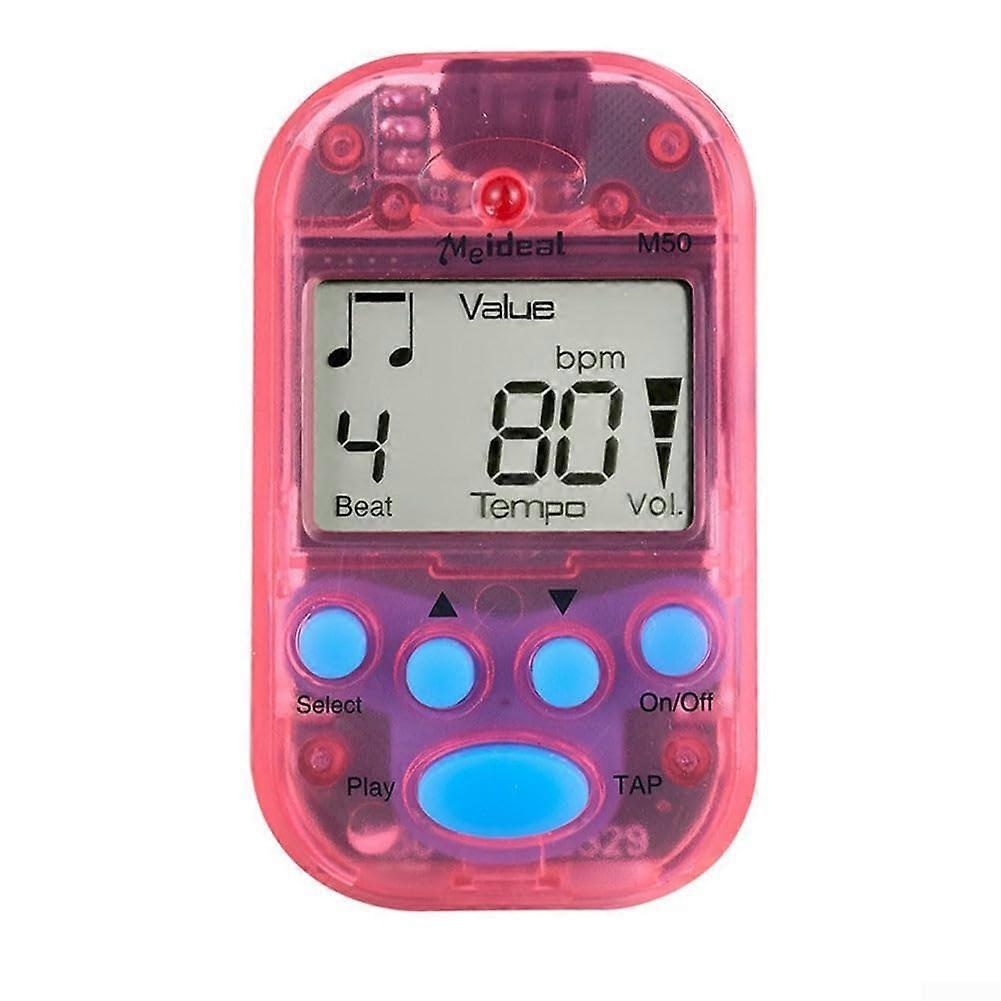 M50 Digital Metronome Compact and Rhythm Device for String Instruments Musicians Including Guitarists (Red)