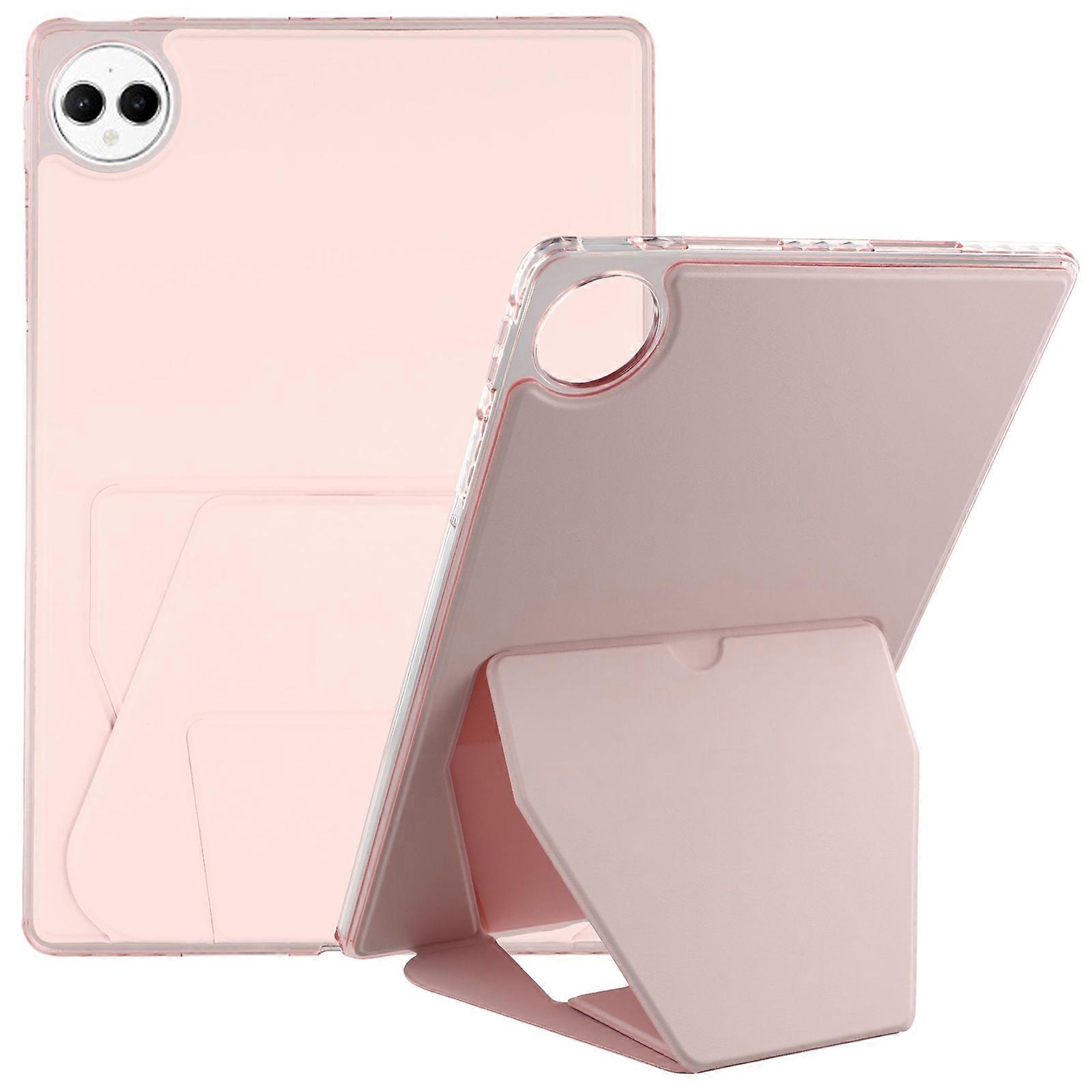 لهواوي MatePad Pro 12.2 (2024) جراب TPU PU جلد مسند غطاء قرص وردي