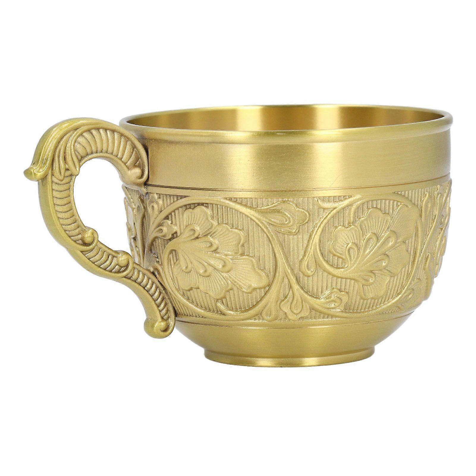 2025 Neuestes Modell Messing geprägter Becher Retro rostfreie Messing Kaffeetasse Hand