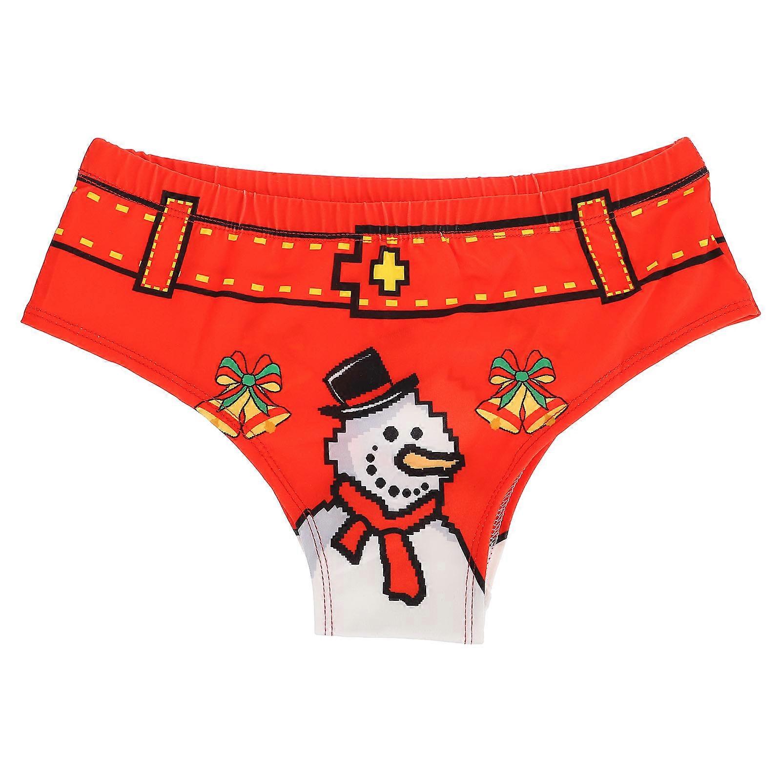 Underpants Christmas Theme Printing Underpants Breathable Durable Polyester Triangle Style Casual Use Xl 1Pack