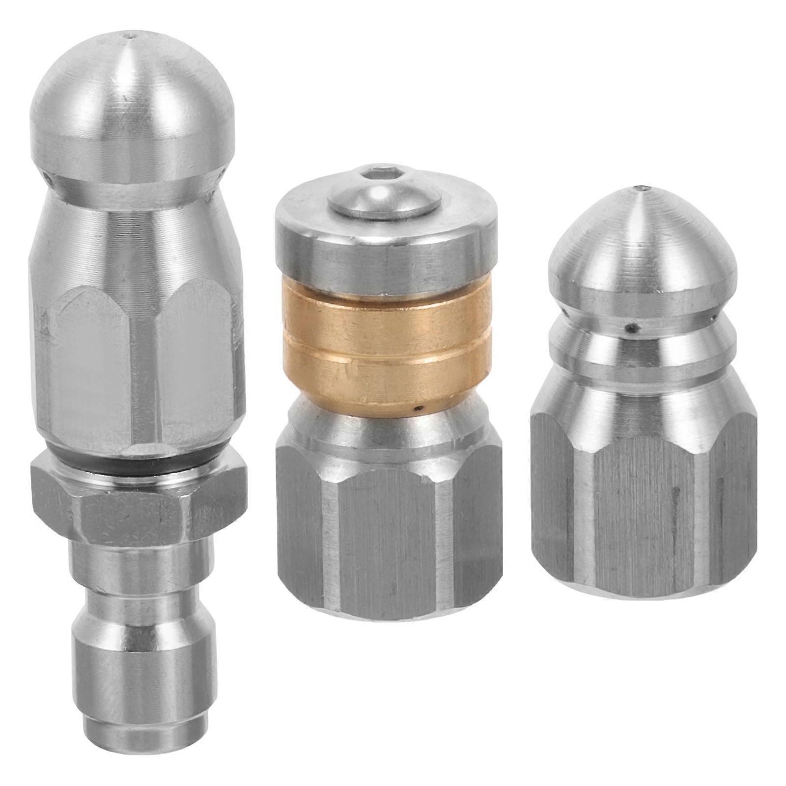 Stainless Steel Pressure Washer Nozzle Set 3pcs for Home Sprayer – High Accessory for Unblocking Drains and Pipes, Easy to Install and Use