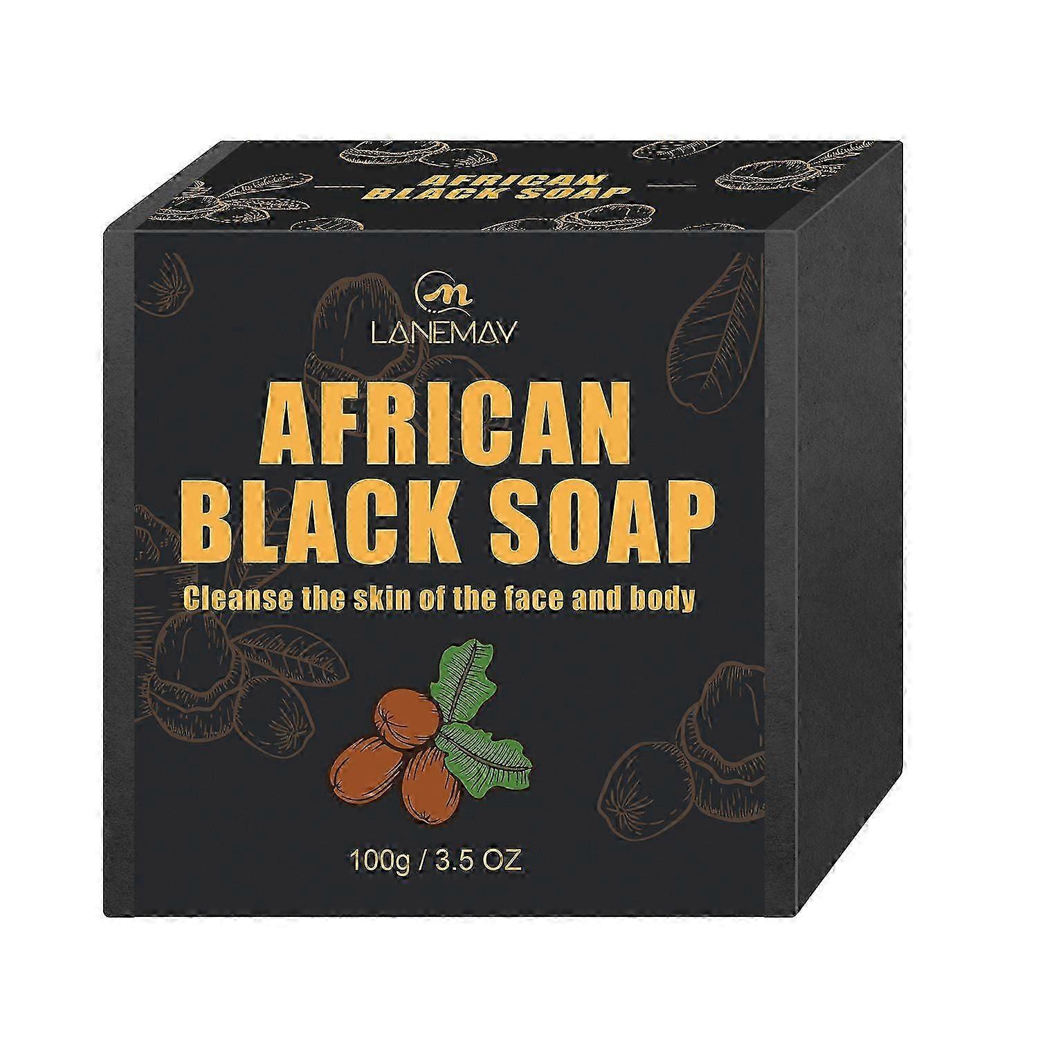 صابون أفريقي أسود ، صابون طبيعي نقي مصنوع يدويا 100٪ لحب الشباب والبقع الداكنة والبشرة الدهنية ، صابون أسود أفريقي خام لغسول الوجه والجسم