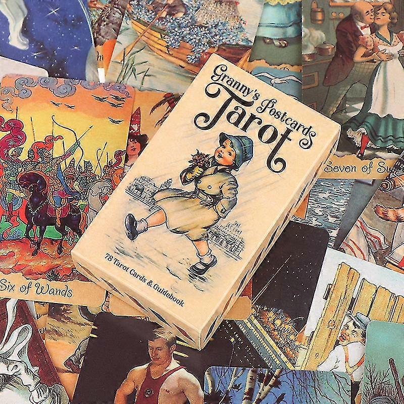 1set Grannys Postcards Tarot English Version Guide Fortune Telling Card Game(one size,Colorful)