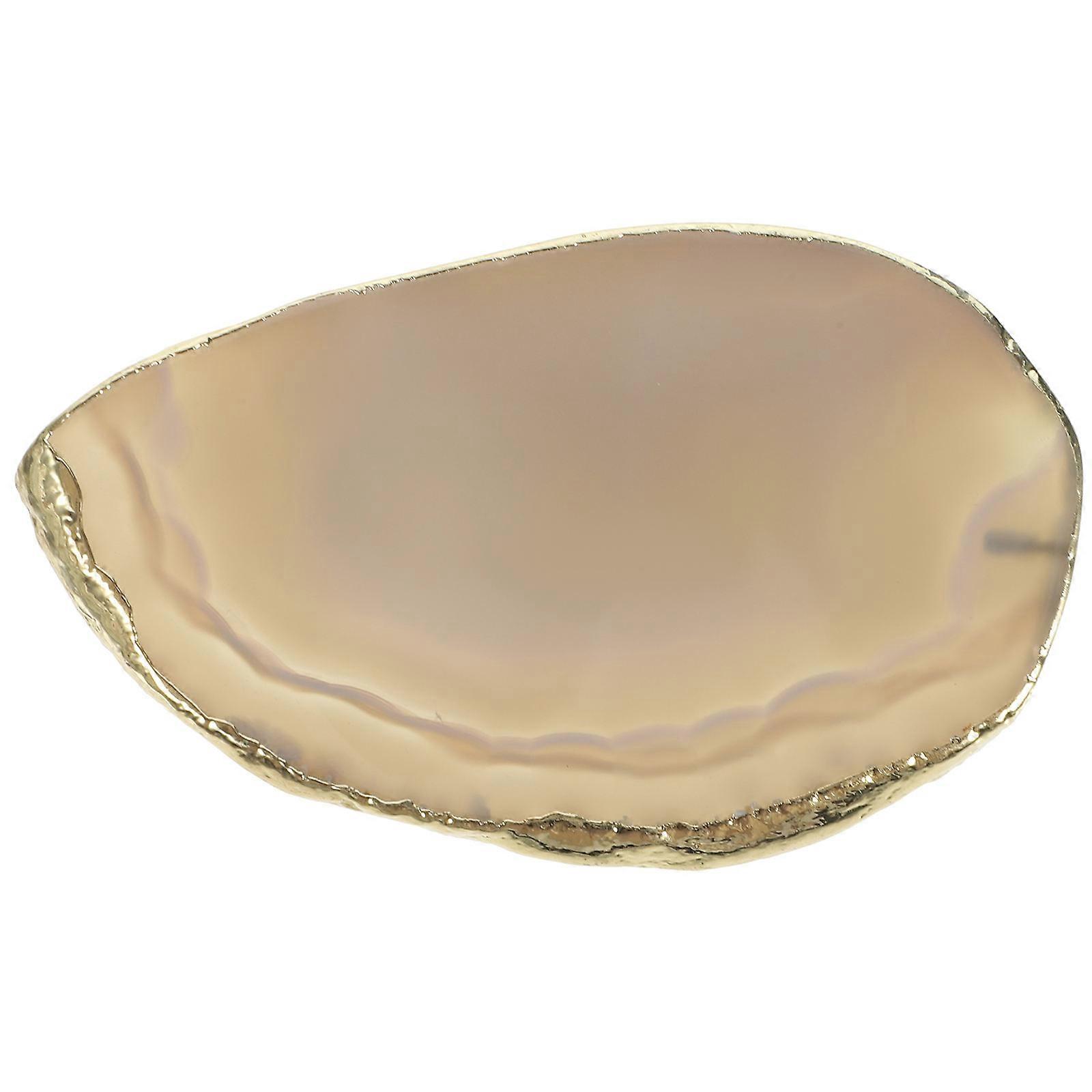 Creative Coasters Small Agate Coaster Golden Desktop Table Decoration Use Adults 1Pack