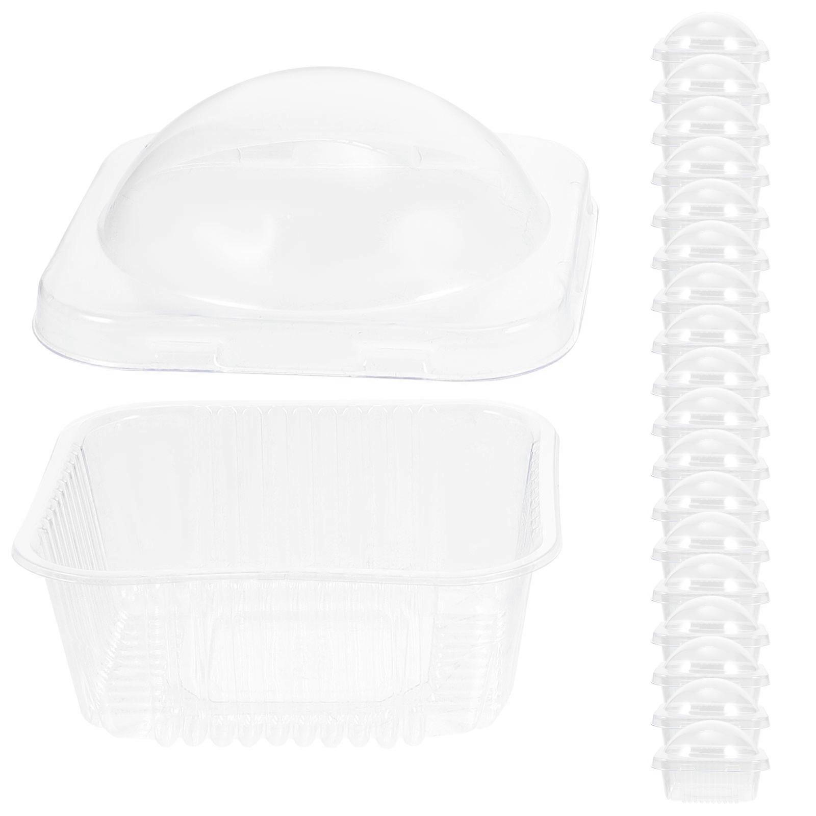 50 Pcs Sweetmeats Package Boxes Clear Reusable Plastic Containers with Dome Lids