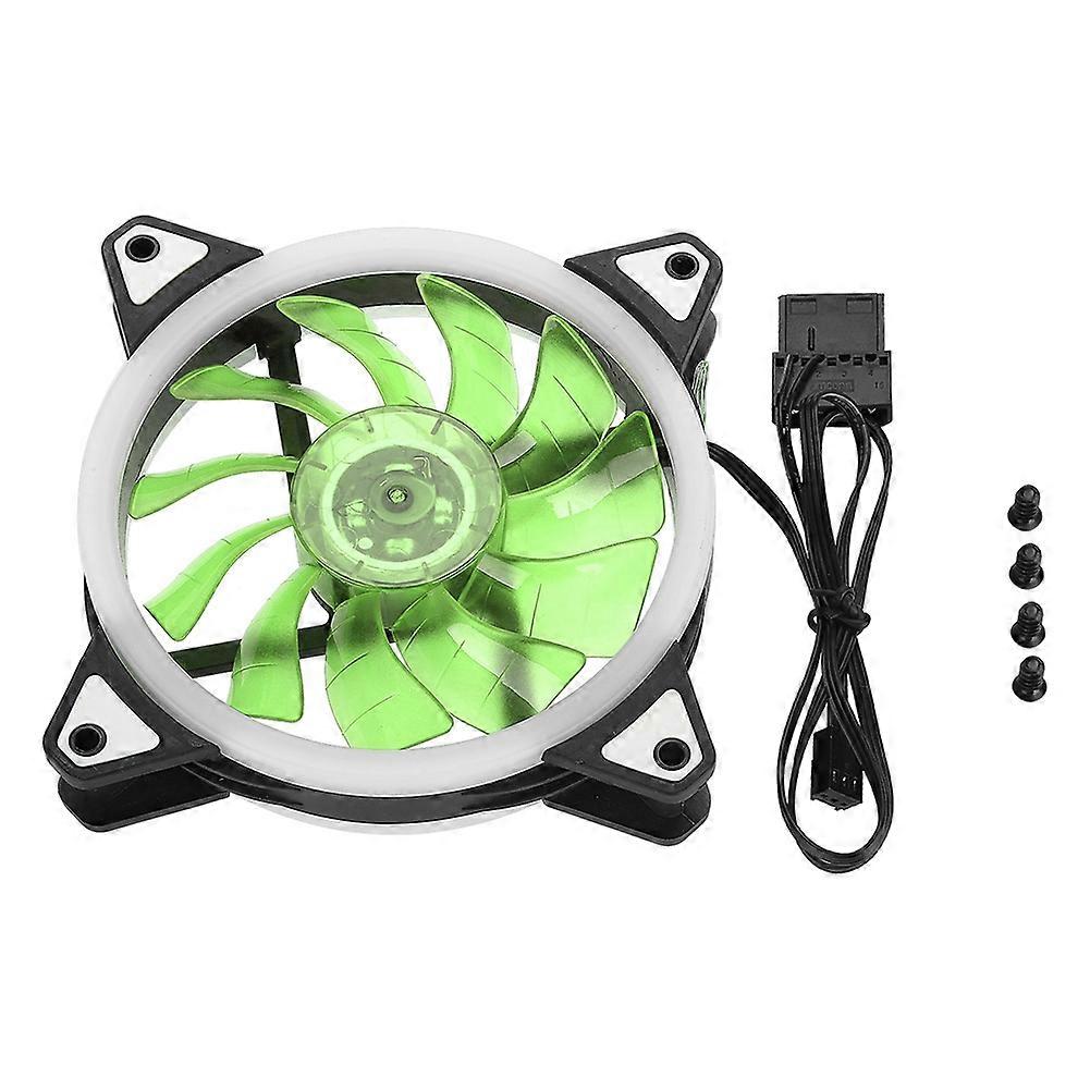 FAN-RS18 12V DC 120mm LED Case Fan Double Aperture Multi interface Cooling Fan (Green)