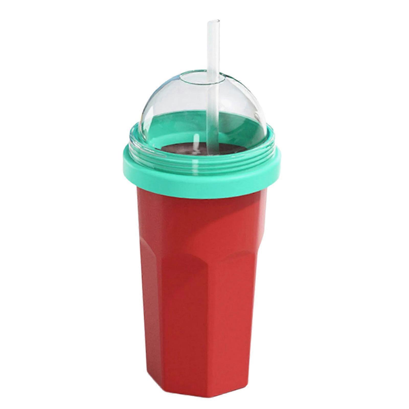 Squeeze Freeze Cup With Lid and Straw Fast Chilling Freezable Cup For Juice Milk Drink Practical Slushies Maker Red