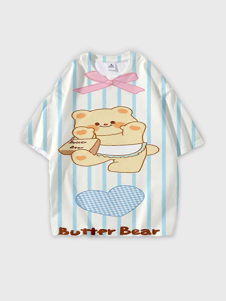 T-shirt round neck Pattern loose short sleeve JW2855