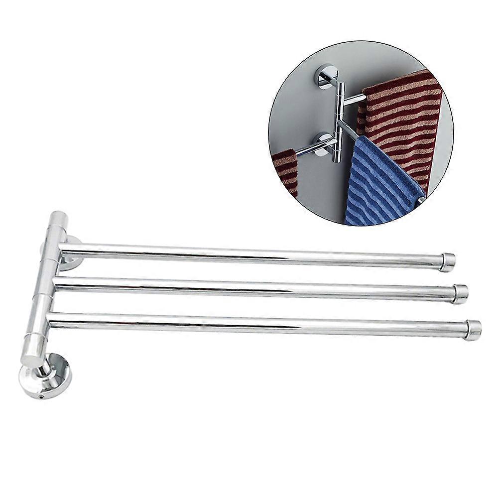 Towel Organizer Silver 360 Degree Swivel Towel Rack Featuring Space Saver Function for Bathroom Use