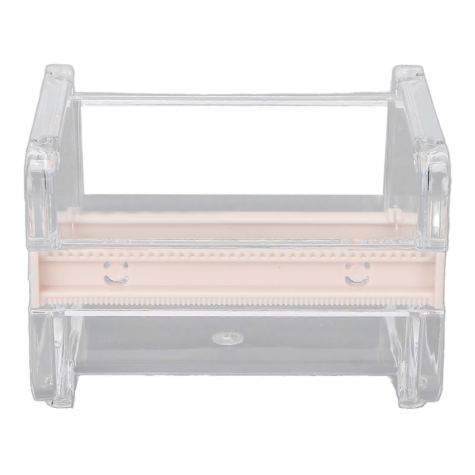 Transparent Multi Masking Tape Cutter Dispenser Visible Roll Tape Holder for Home Office SchoolBeige