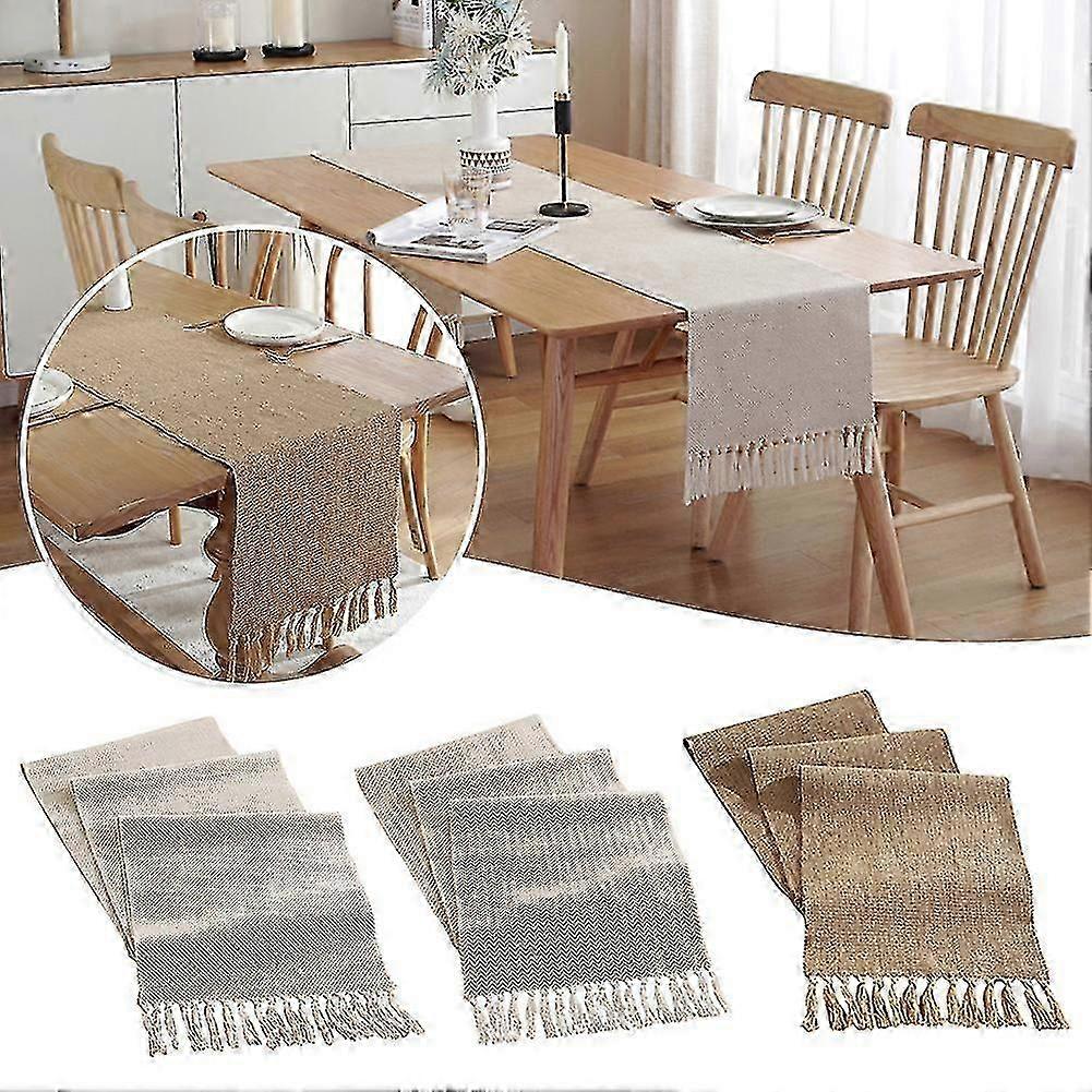 Unique Retro Style Table Runner with Tassels for Holiday Gatherings