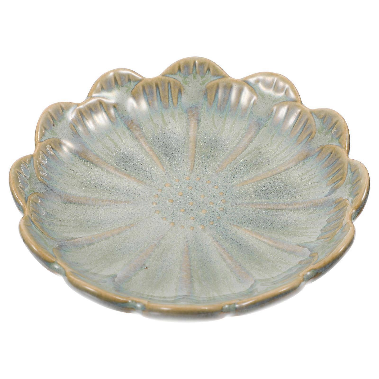 طبق التقديم وعاء زهرة شكل وجبة خفيفة طبق السيراميك أطباق جانبية لوحة تخزين .3X11.3X2.3 سم تخزين الأطباق الجانبية 1 عبوة