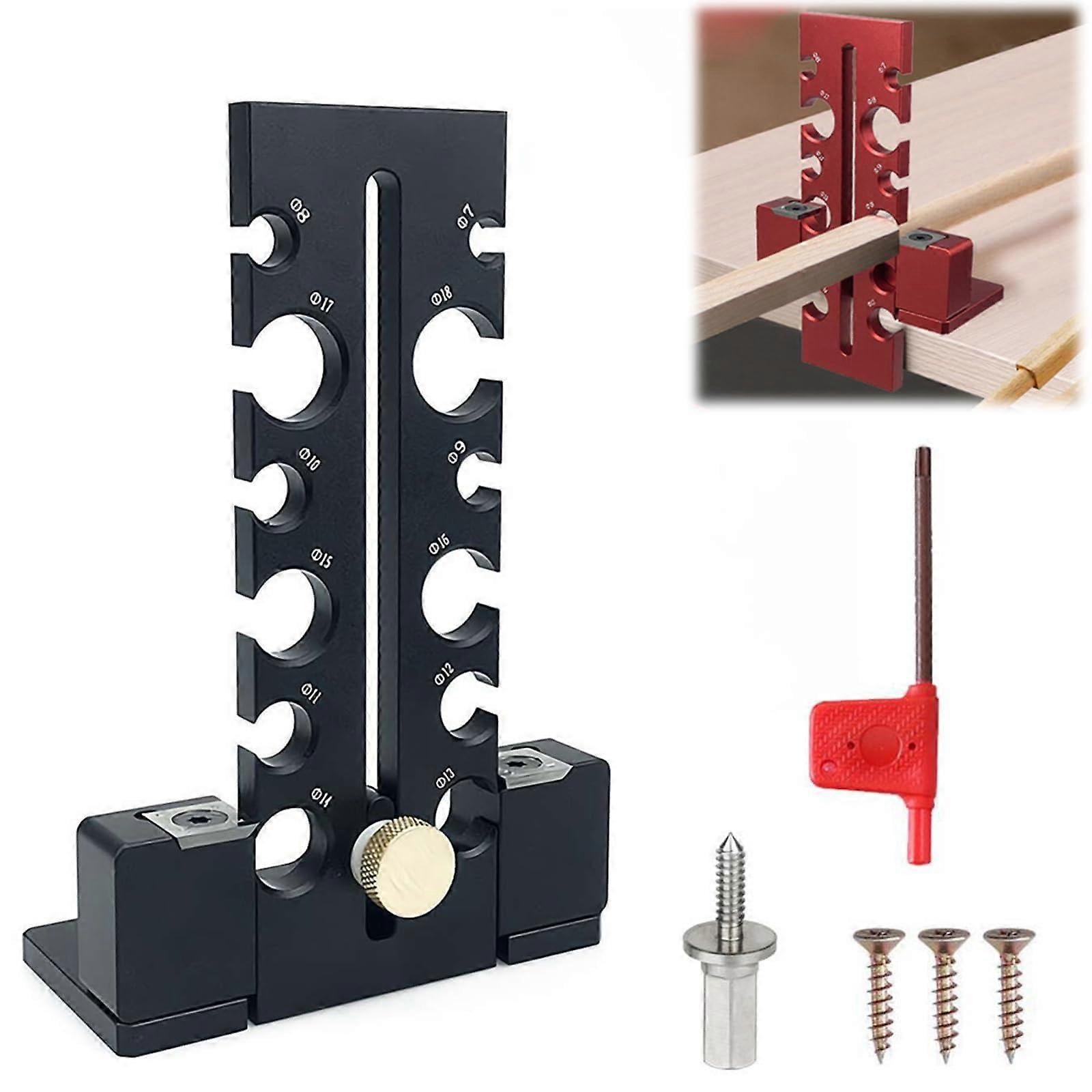 12 Holes 7mm18mm Adjustable Dowel Maker Jig Woodworking Drill Router Tool