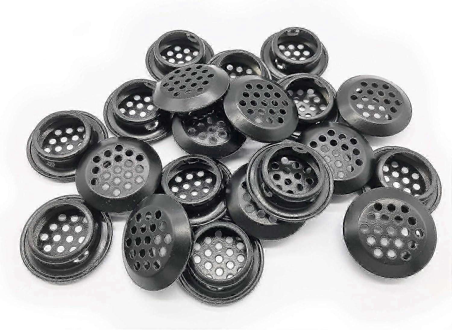 20 قطع فتحات التهوية 25 مم دائري Soffit تنفيس الفولاذ المقاوم للصدأ جولة تنفيس شبكة هول كوة للمطبخ الحمام خزانة خزانة (أسود)