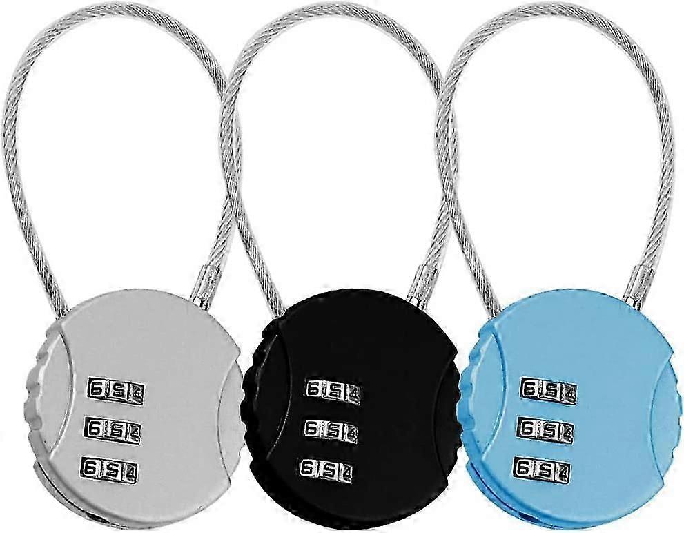 3 Pack Small Combination Lock, 3 Digit Luggage Locks Locker Lock, Resettable Digit Padlock