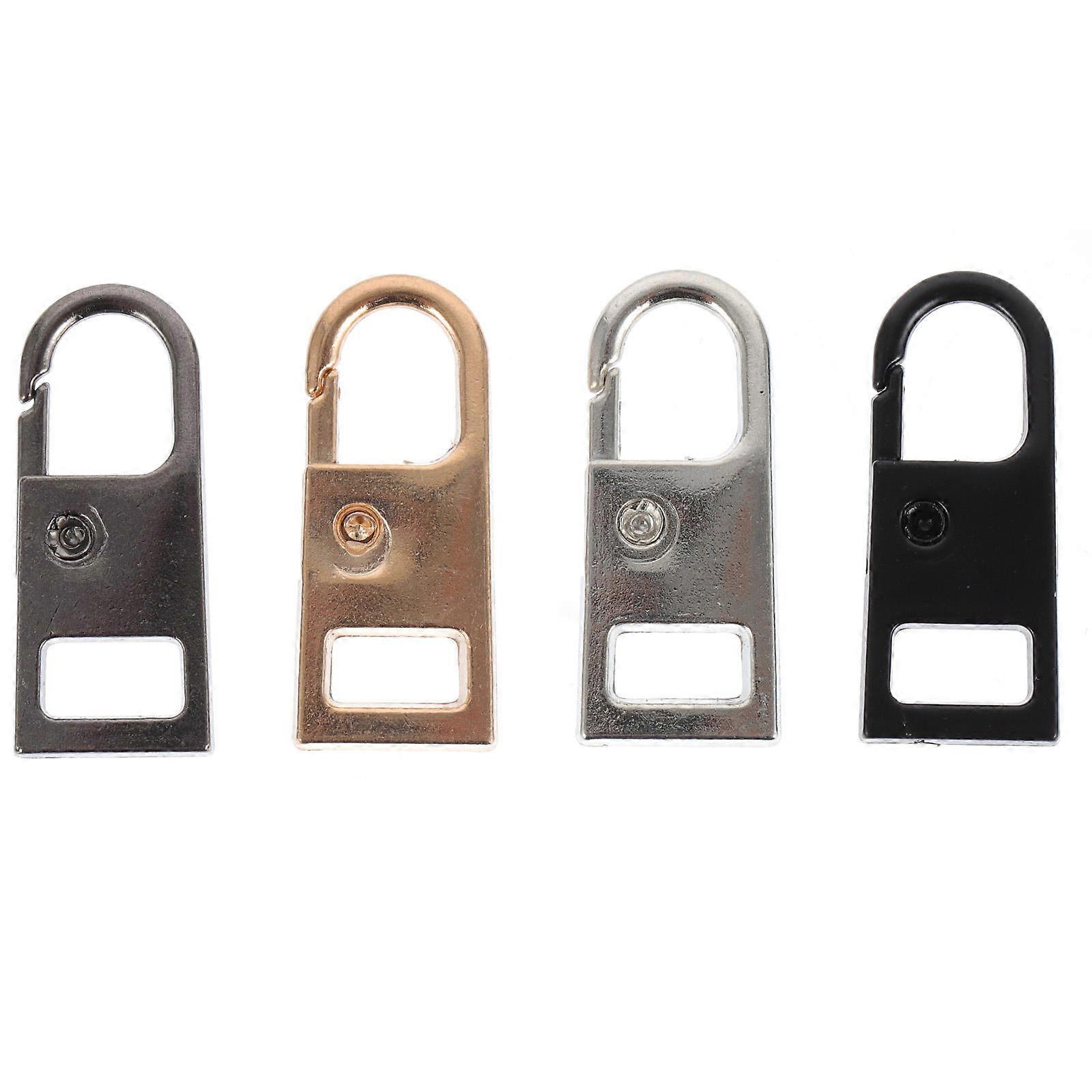 Coat Zipper Pull Replacement Metal Zipper Pulls Silver for Clothing DIY Crafts 4Pcs