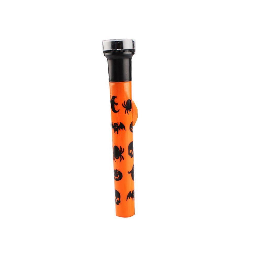 Childrens Halloween Flashlights Projector Lamp Flashlight Scary Terror Prop For Kids 3Pcs Orange