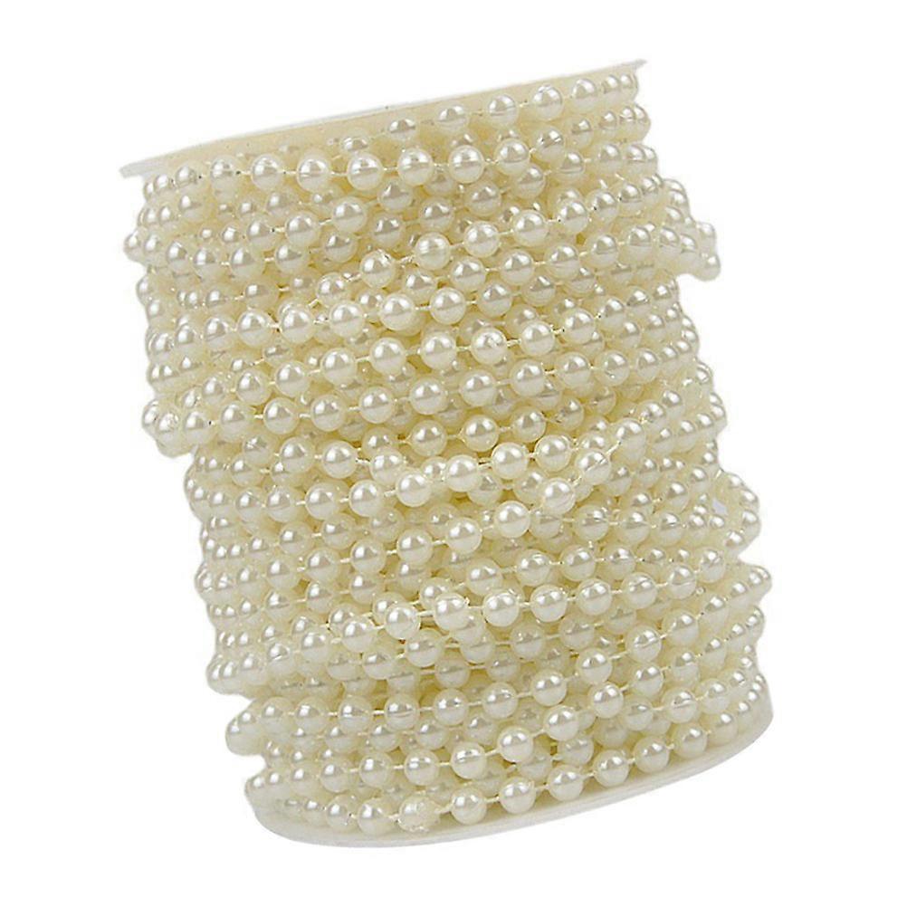 Dekorative simulierte Perlenkette Perlenvorhang Weihnachten 1000X0,8Cm Elfenbein 1 Rolle
