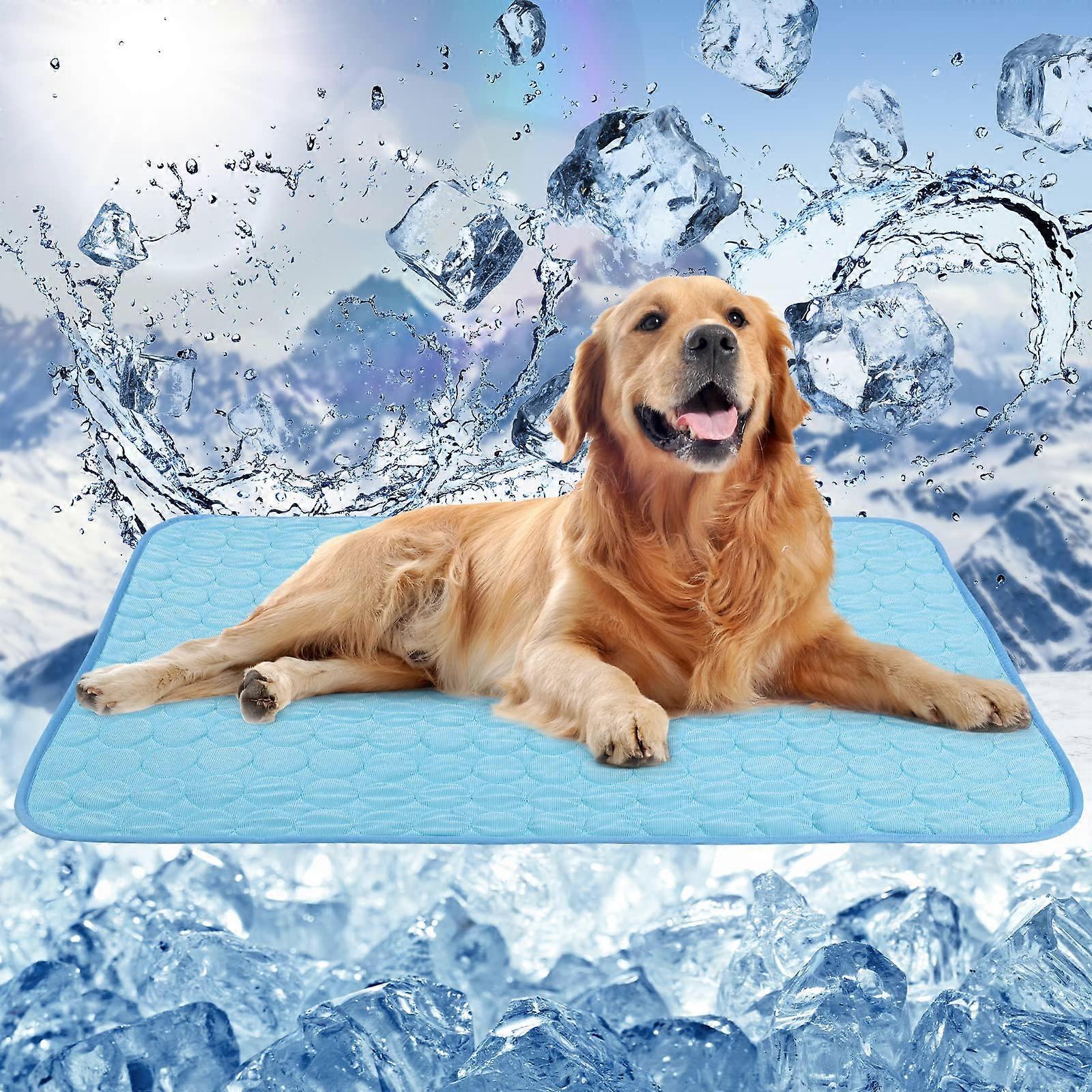 Reusable Cooling Mat for Dogs, Extra Large 40 x 28 Inch, Easy Folding for Home, Travel, XL Blue