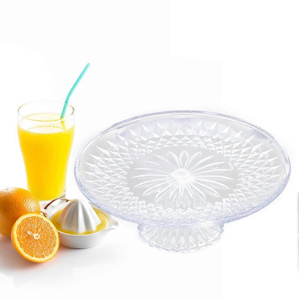 Transparent Fruit Plate Round Serving Tray For Birthday Party 25cm Drop-resistant 1Pcs