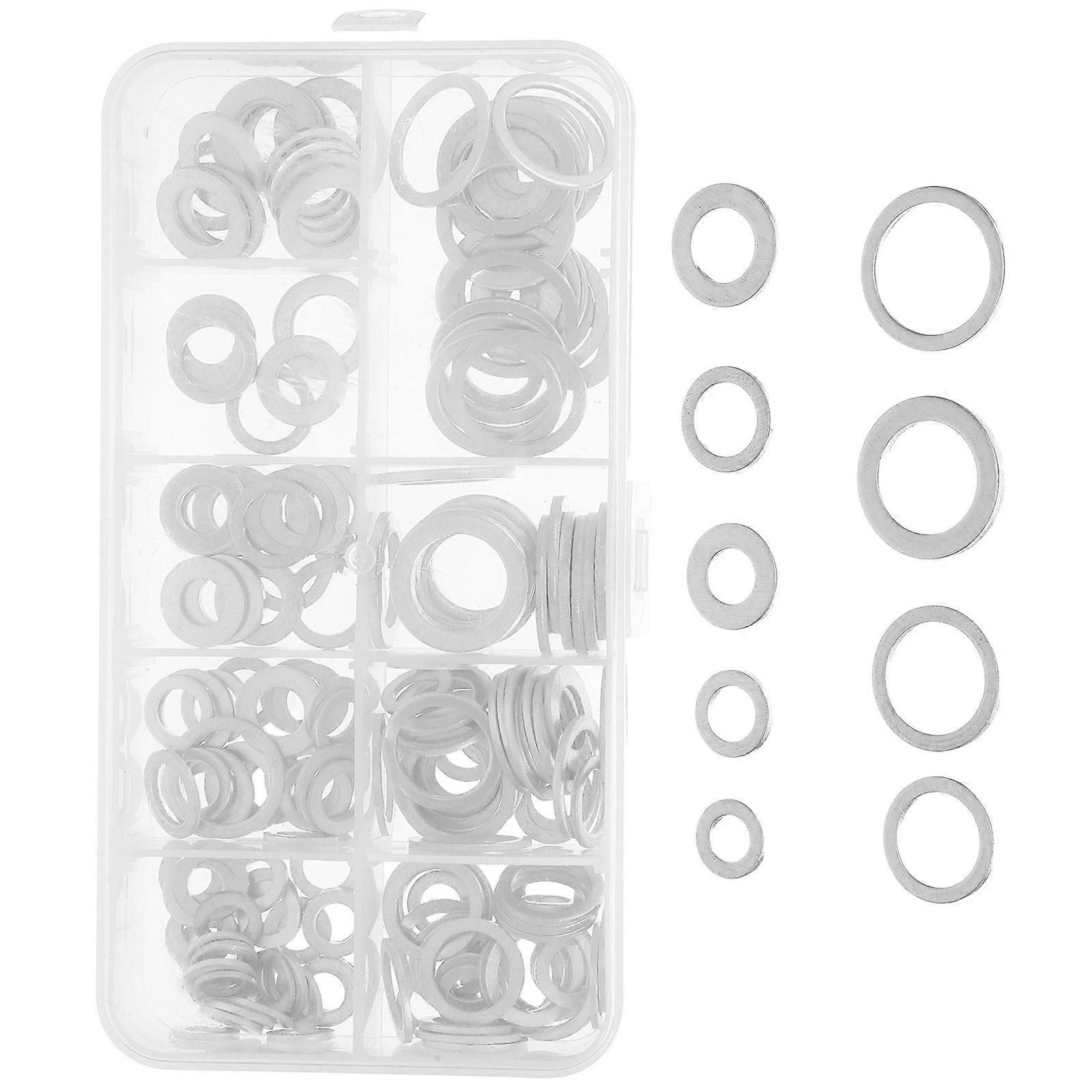 Aluminum Washer Assortment 200pcs Heat Resistant Gasket Set for Engine Oil Drain Plug Replacement Automotive Industrial Use