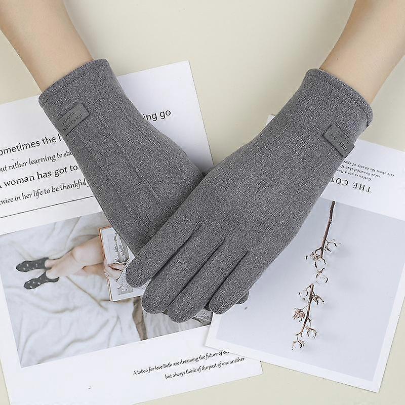 1Pair Winter Women Keep Warm Touch Screen Elegant Simple Cashmere Gloves Elasticity Thickened Soft