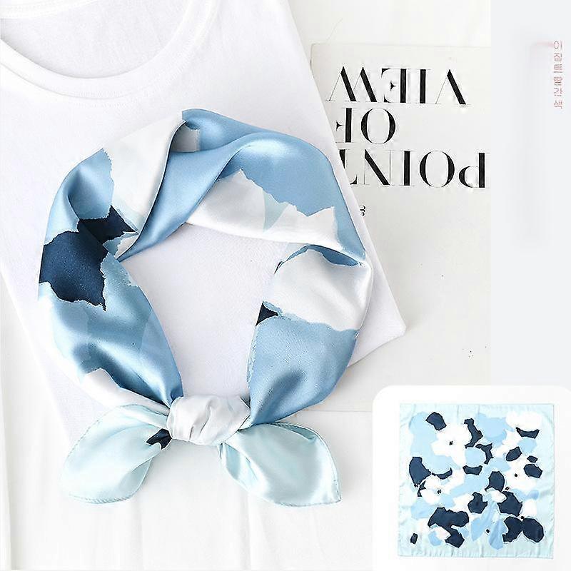 Silk Feeling Scarf Medium Square Satin Head Scarf for Women, size is 58*58cm