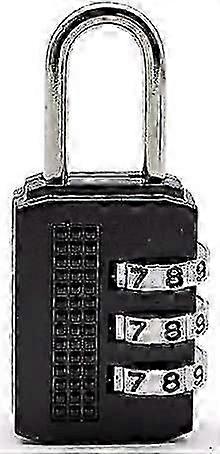 Keyless 3-digit Combination Padlock, Black.