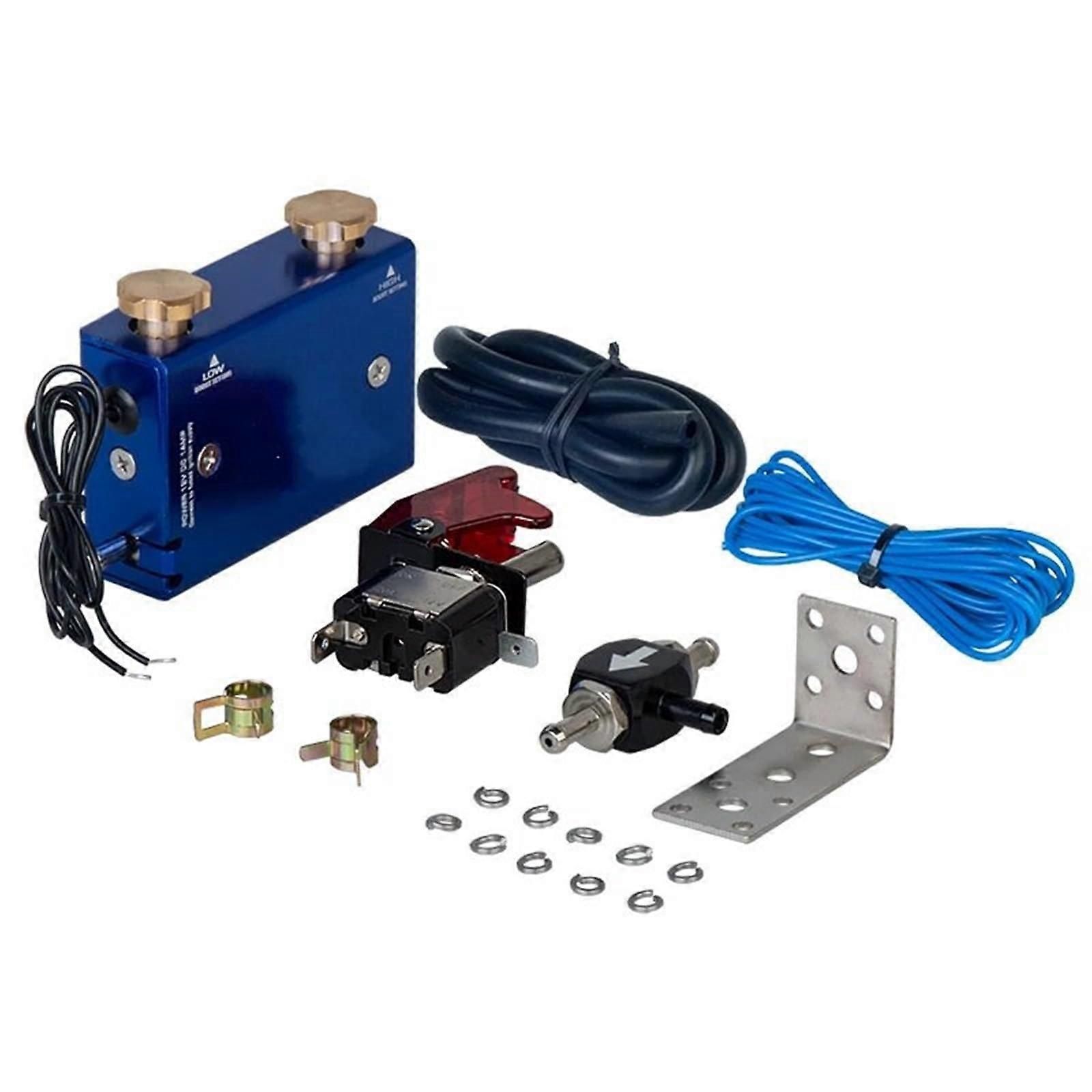 Exhaust Gas Turbocharger Kit with Dual Stage Electronic Boost Controller and Adjustable Psi Switch for Racing Applications