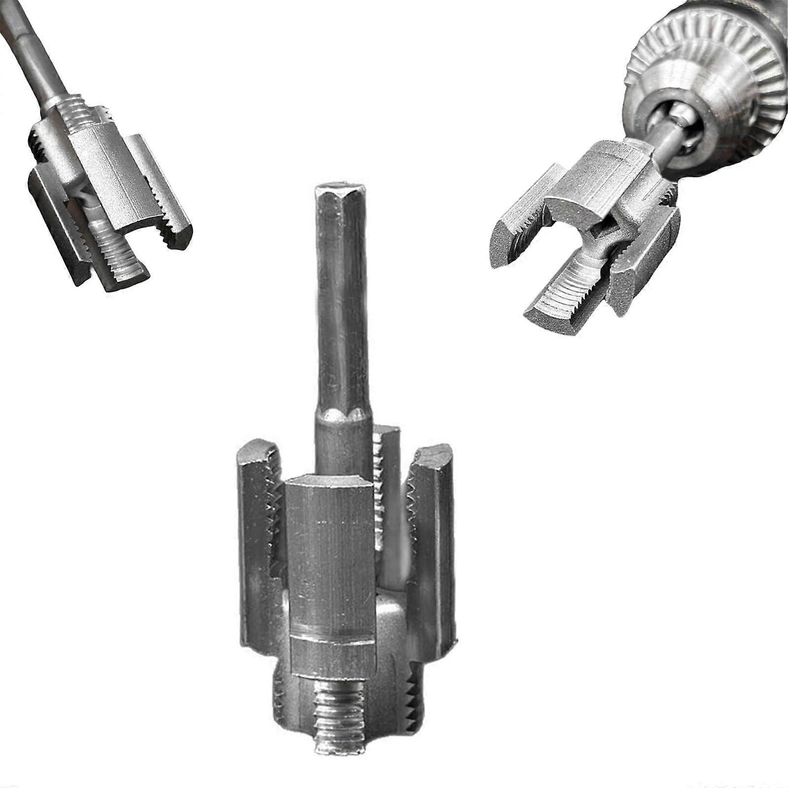 Electric drill, compatible PVC pipe threading set, integrated threading tool, silver 3/4''