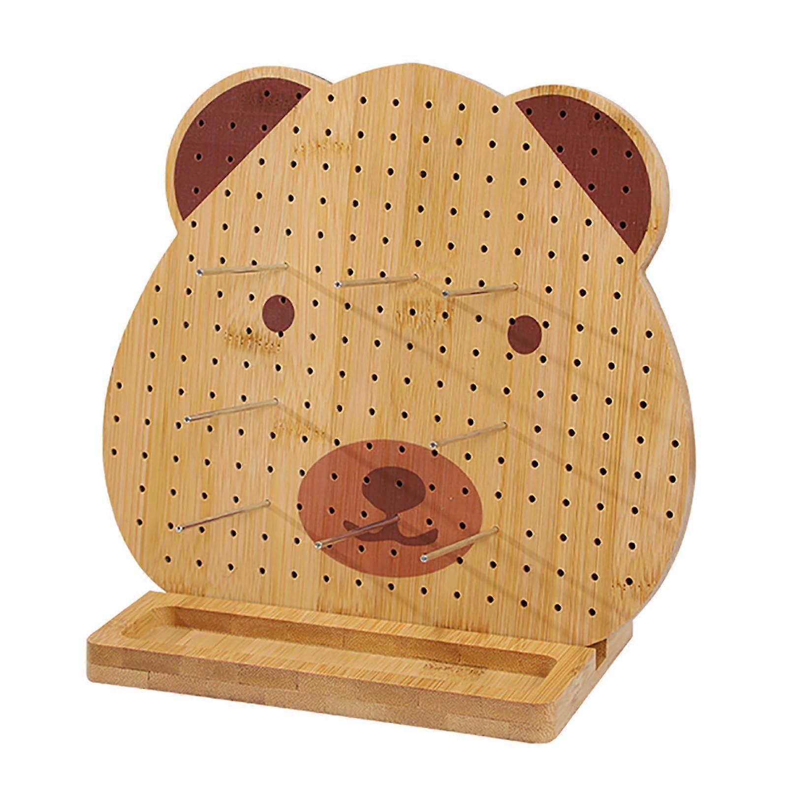 Crochet blocking board, bearshaped  wooden knitting board, block knitting  blocking board with 10 steel pins, baseboard for crochet projects