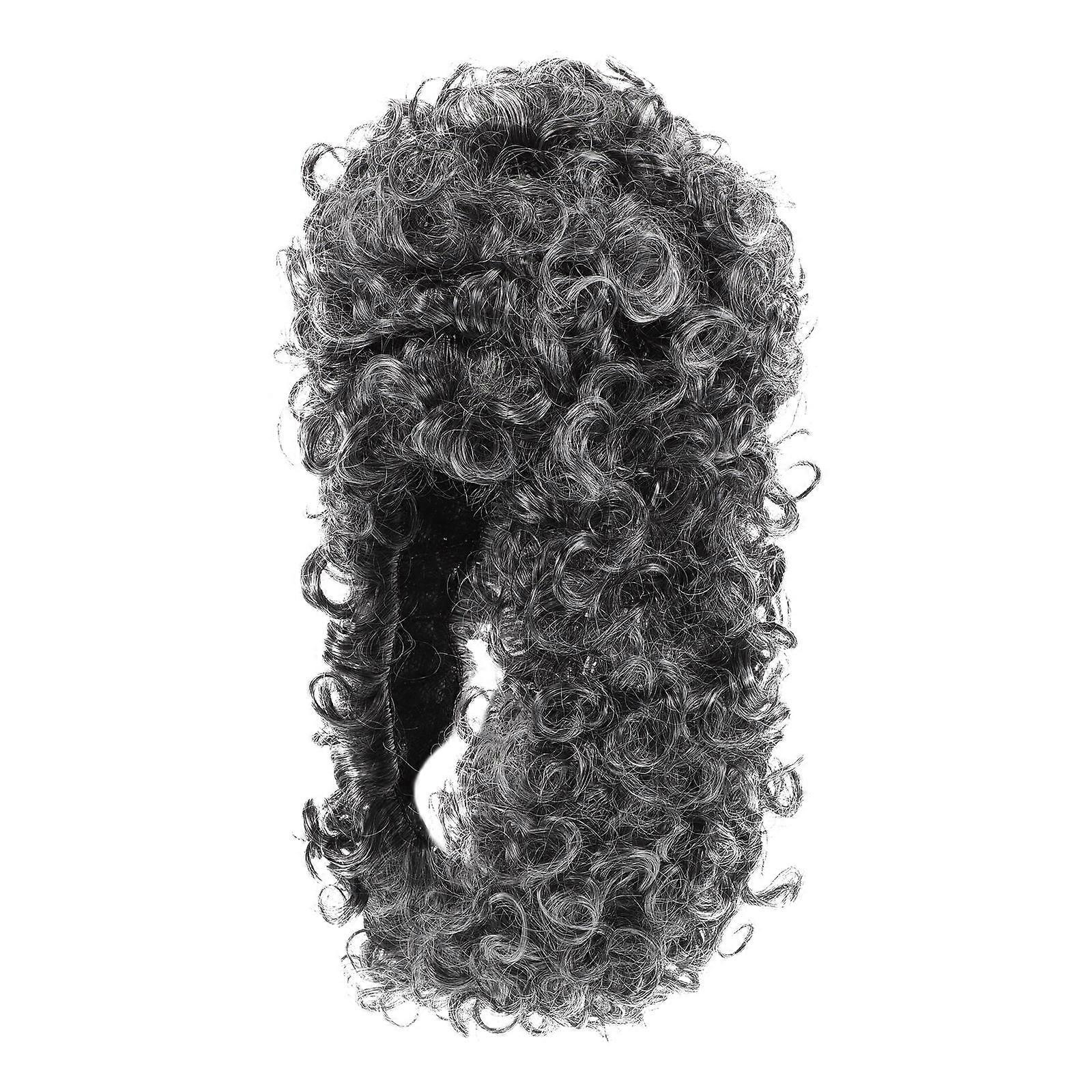 Realistic Grey Curly Wig Made from Synthetic Fibers for Cosplay with Comfortable Fit and Versatile Use 27.5 Inches